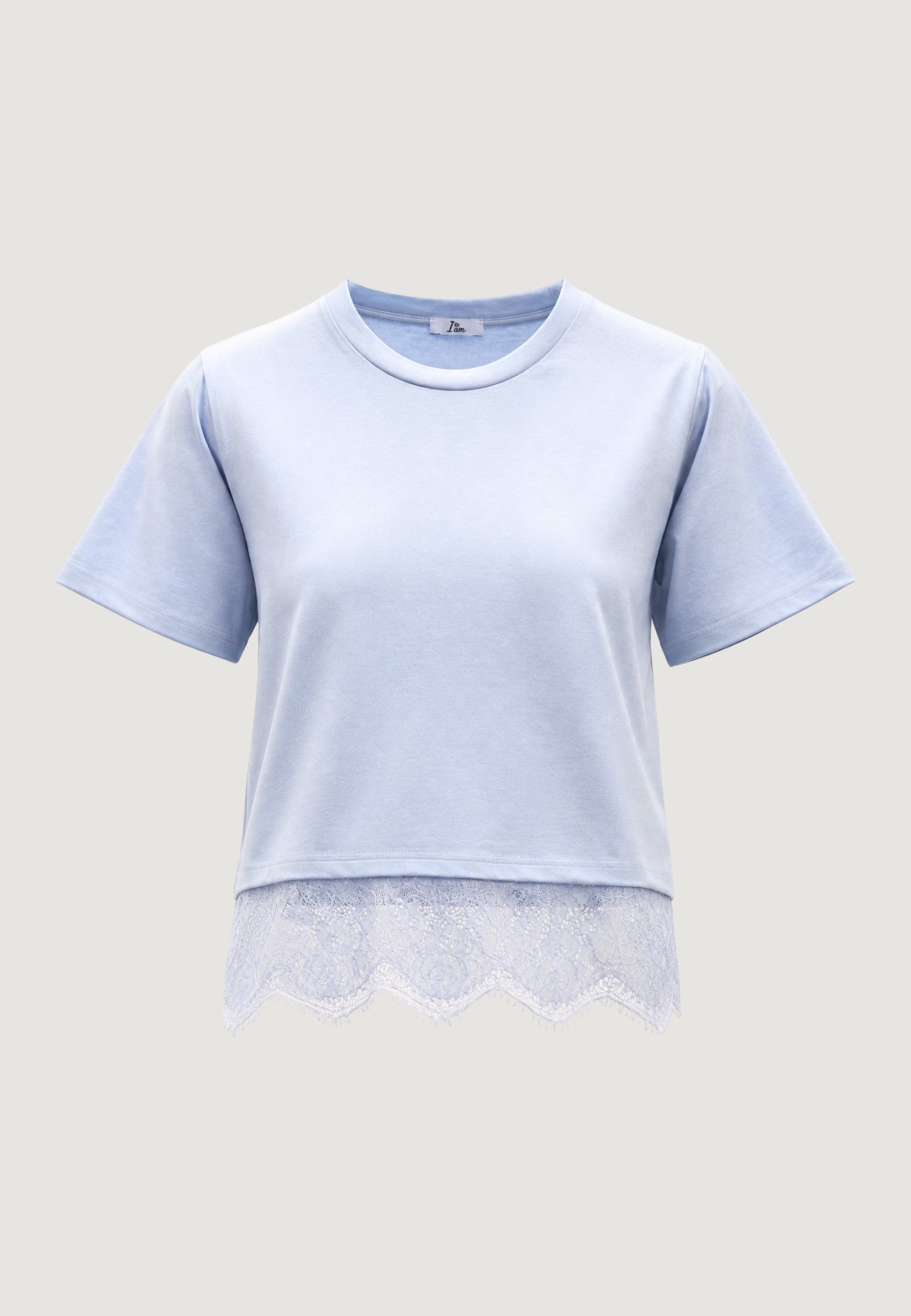 T-shirt I am T-shirt Cotone Pizzo