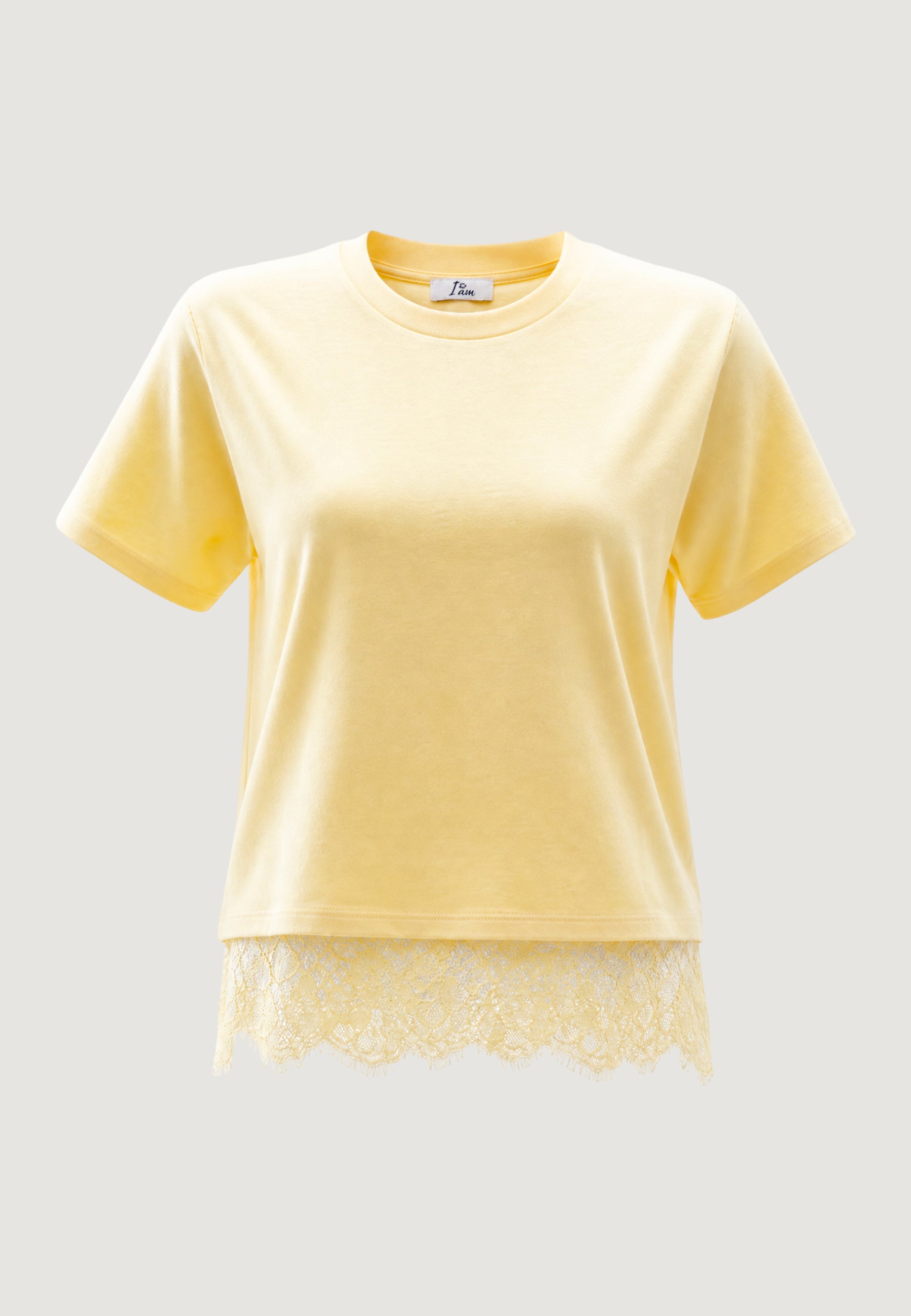 T-shirt I am T-shirt Cotone Pizzo