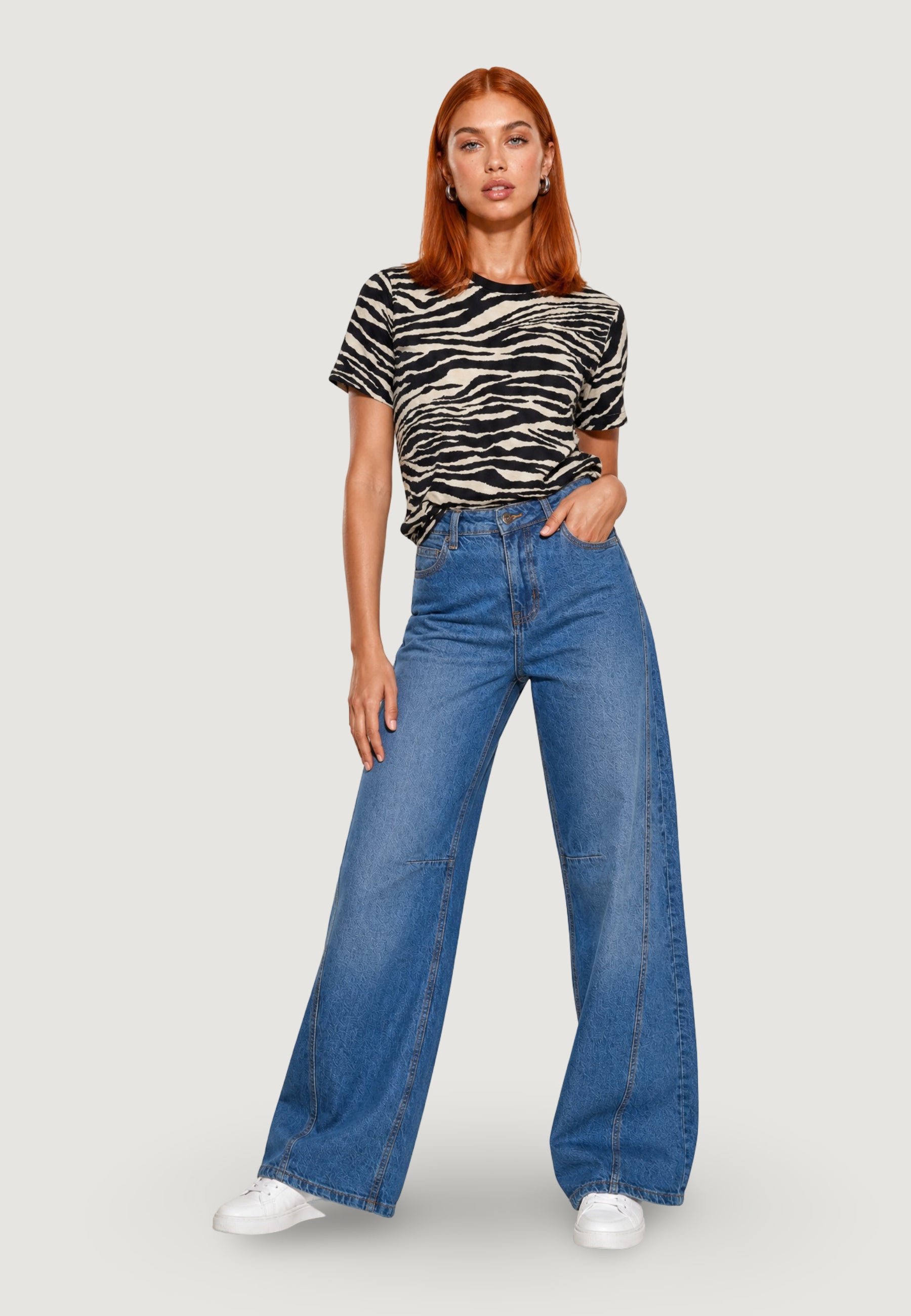 T-shirt I am T-shirt Cotone Stampa Zebra