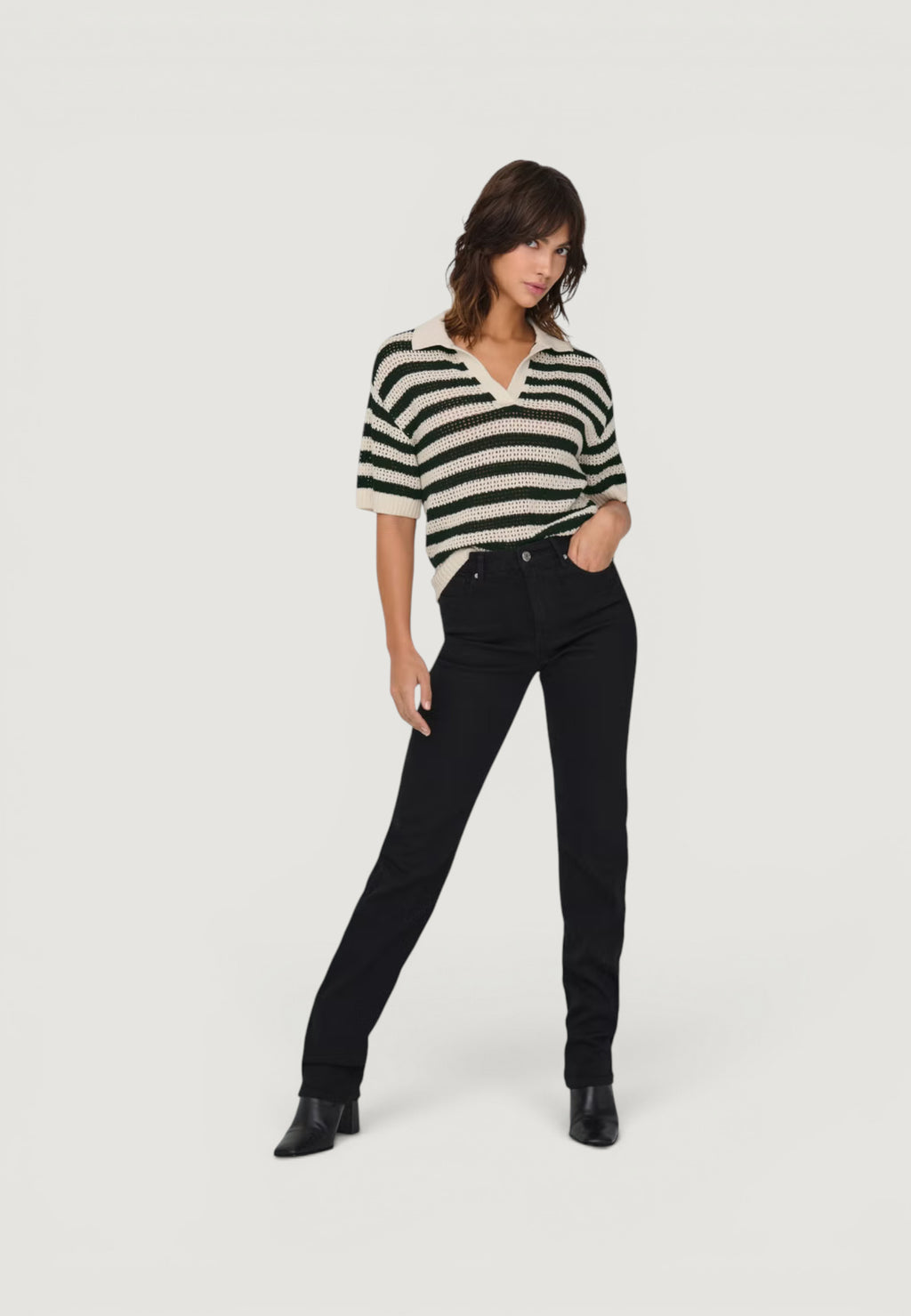 T-shirt Jacqueline de Yong JDYTIKKA S/S POLO PULLOVER KNT NOOS