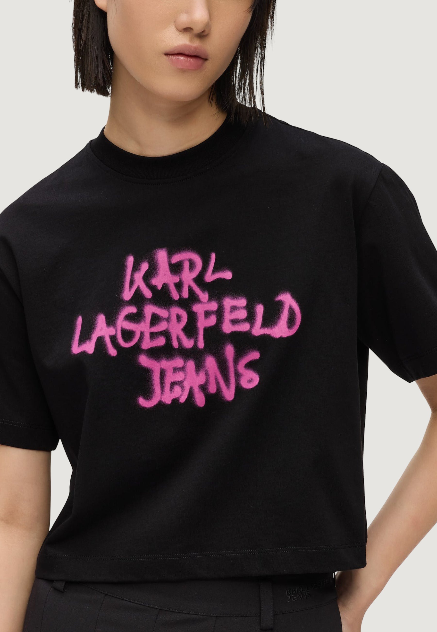 T-shirt Karl Lagerfeld Jeans KLJ Reg Cropped Graffiti Tee