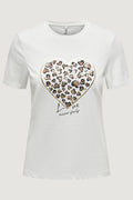 T-shirt Only Onltanya Life Reg S/S Leo Print Top Jrs