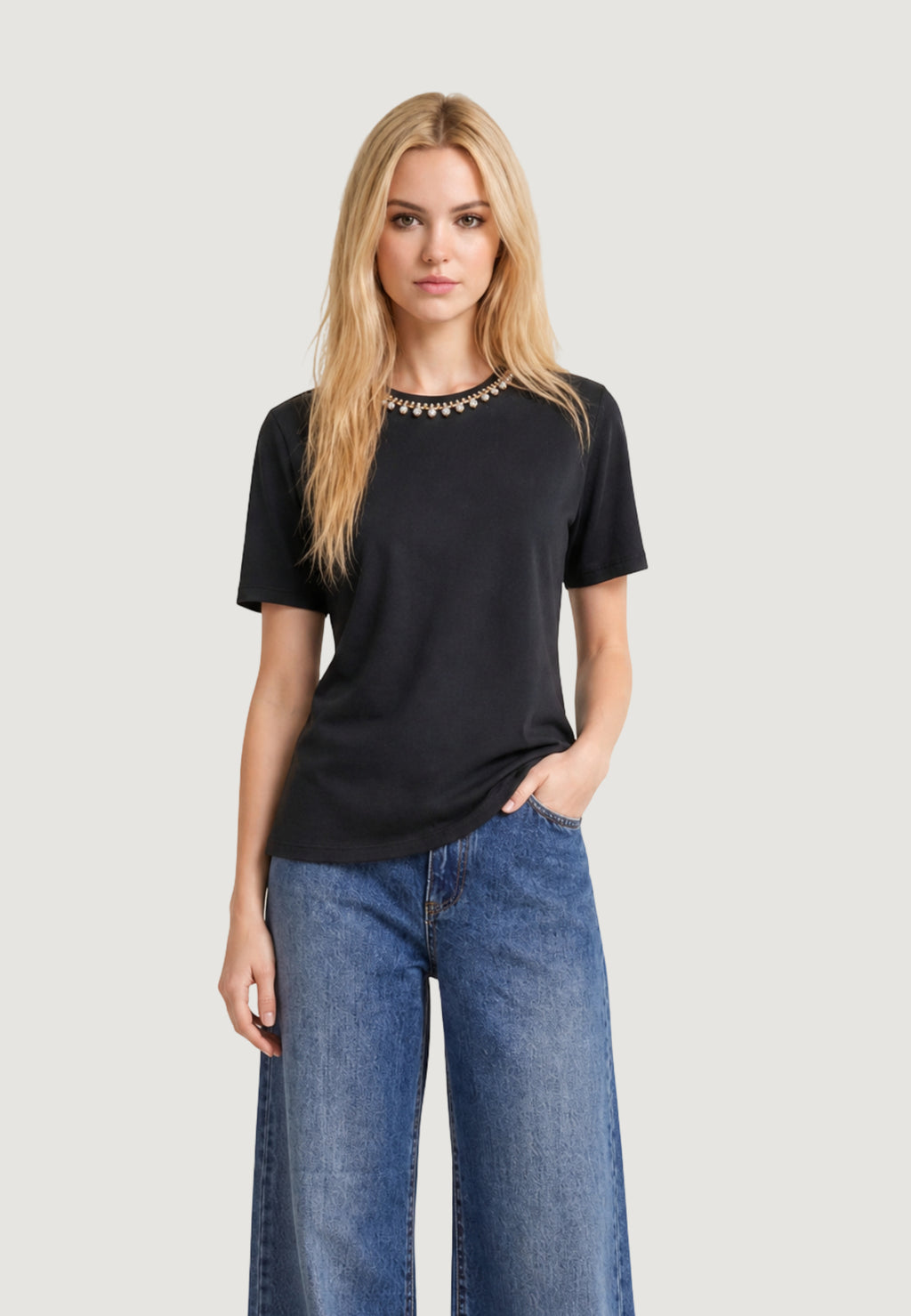 T-shirt Only ONLSANJA S/S O-NECK BLING TOP BOX CC JRS