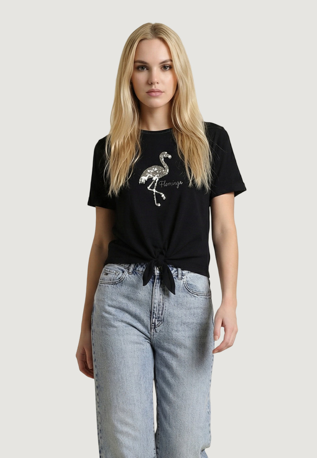 T-shirt Only Onldora S/S Knot Fold-Up Top Jrs