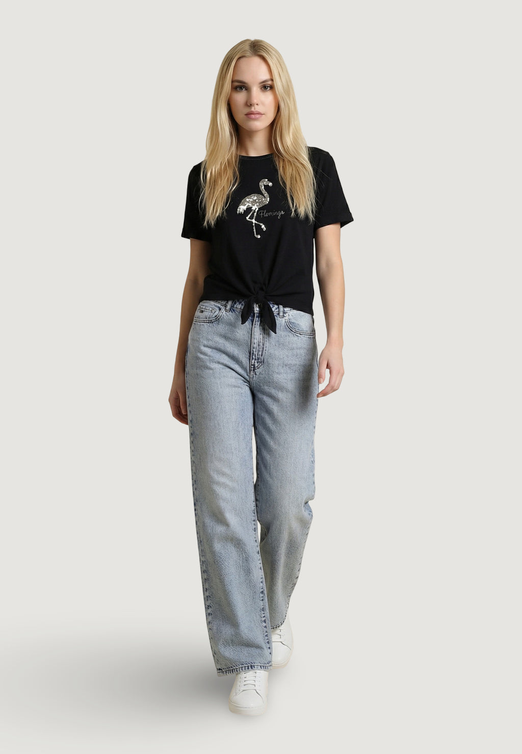 T-shirt Only Onldora S/S Knot Fold-Up Top Jrs