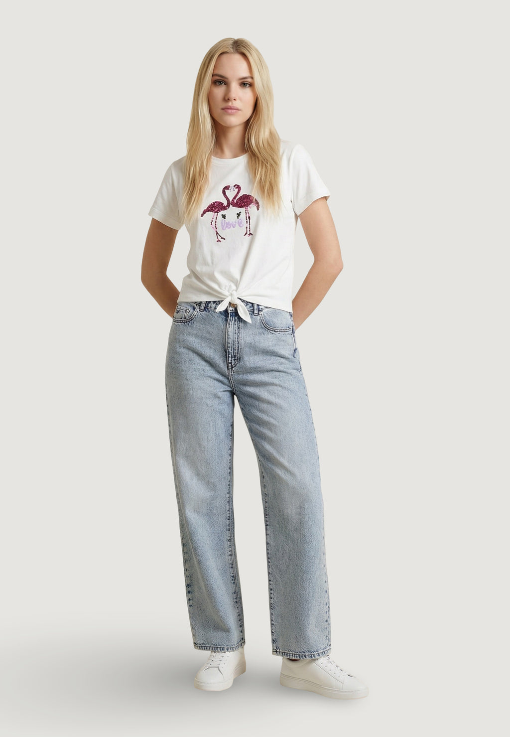 T-shirts Only Onldora S/S Knot Fold-Up Top Jrs