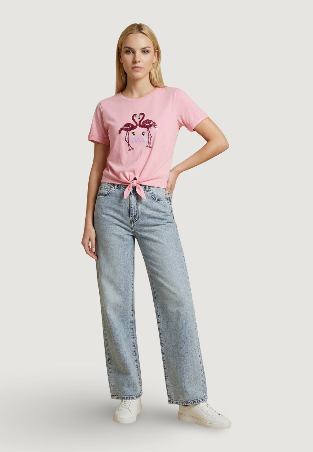 T-shirt Only Onldora S/S Knot Fold-Up Top Jrs
