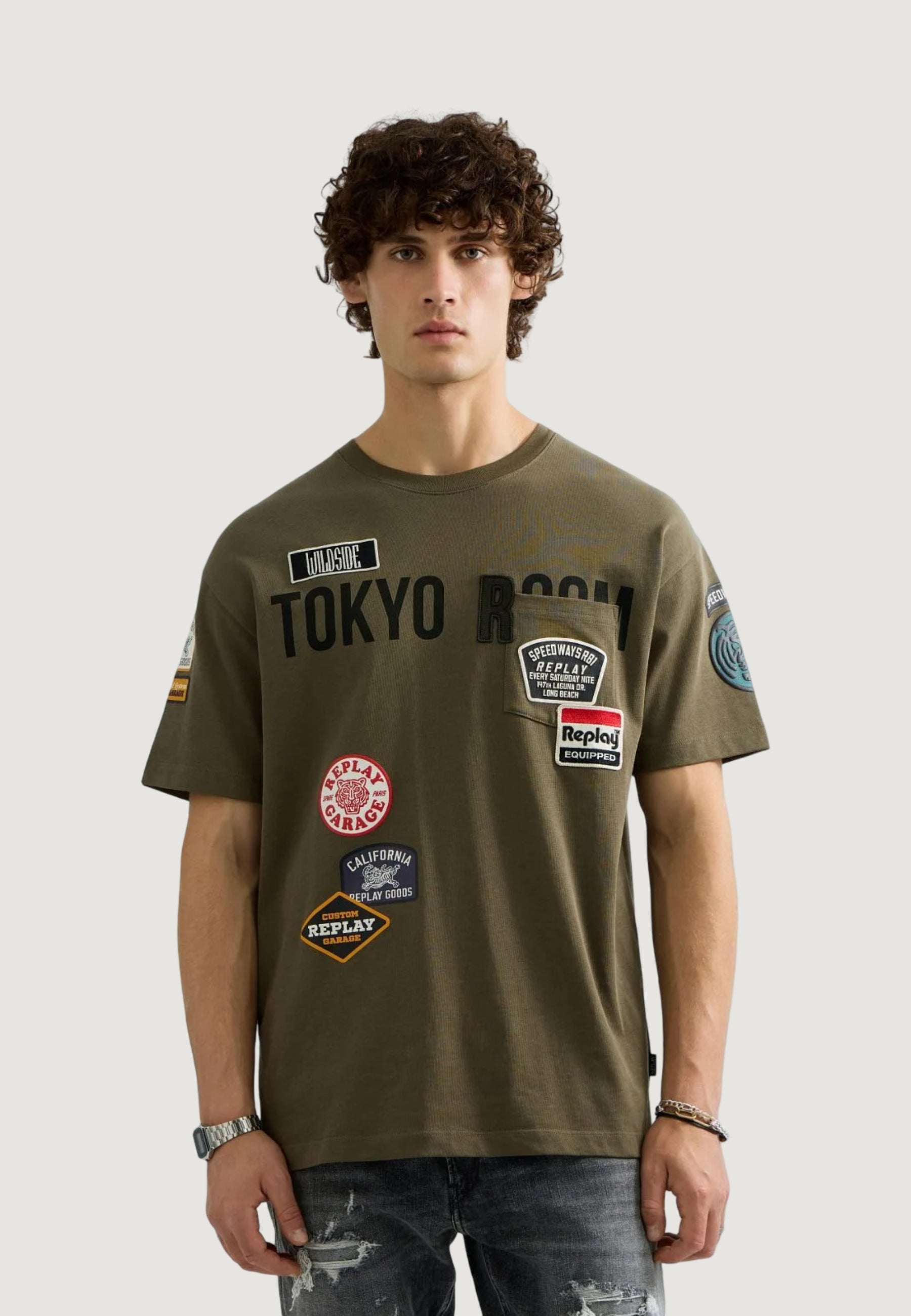 T-shirt Replay RELAXED + TASCHINO + CATENELLA