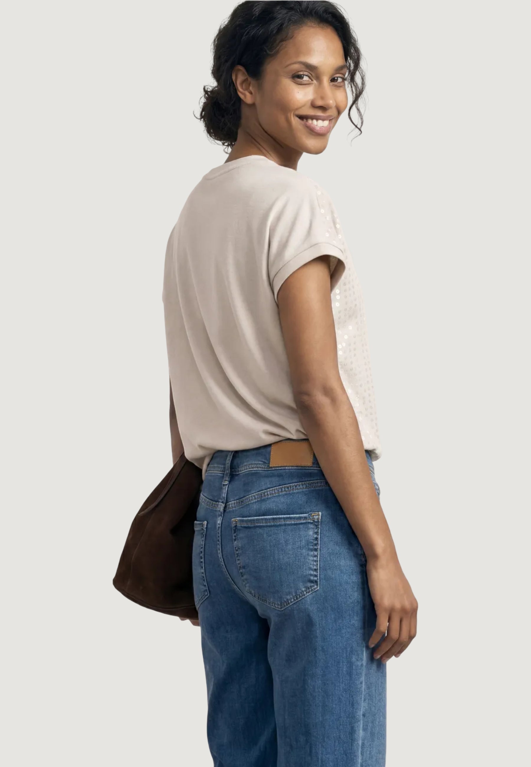 T-shirt Street One knit look shirt w.transparentsequins