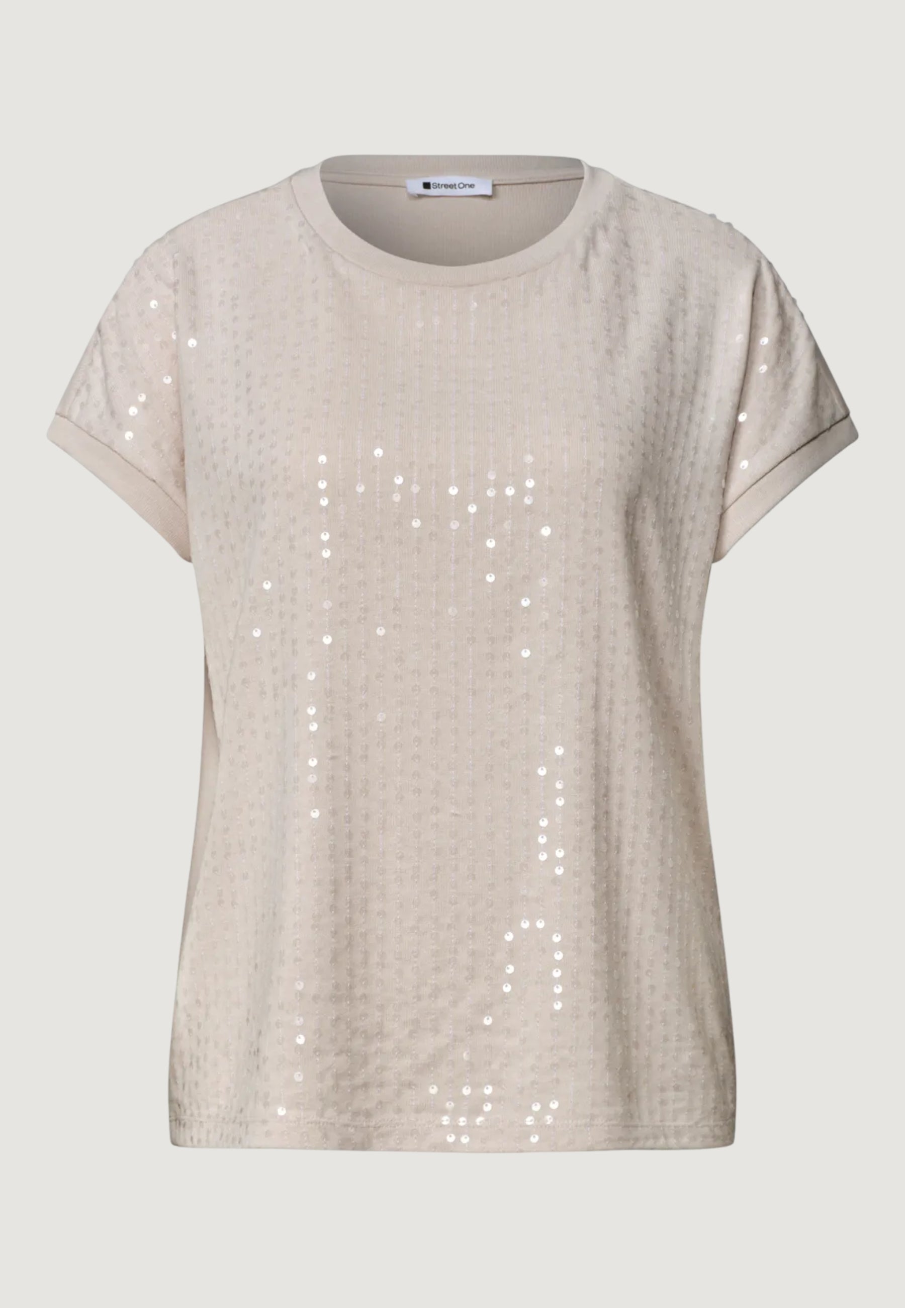 T-shirt Street One knit look shirt w.transparentsequins