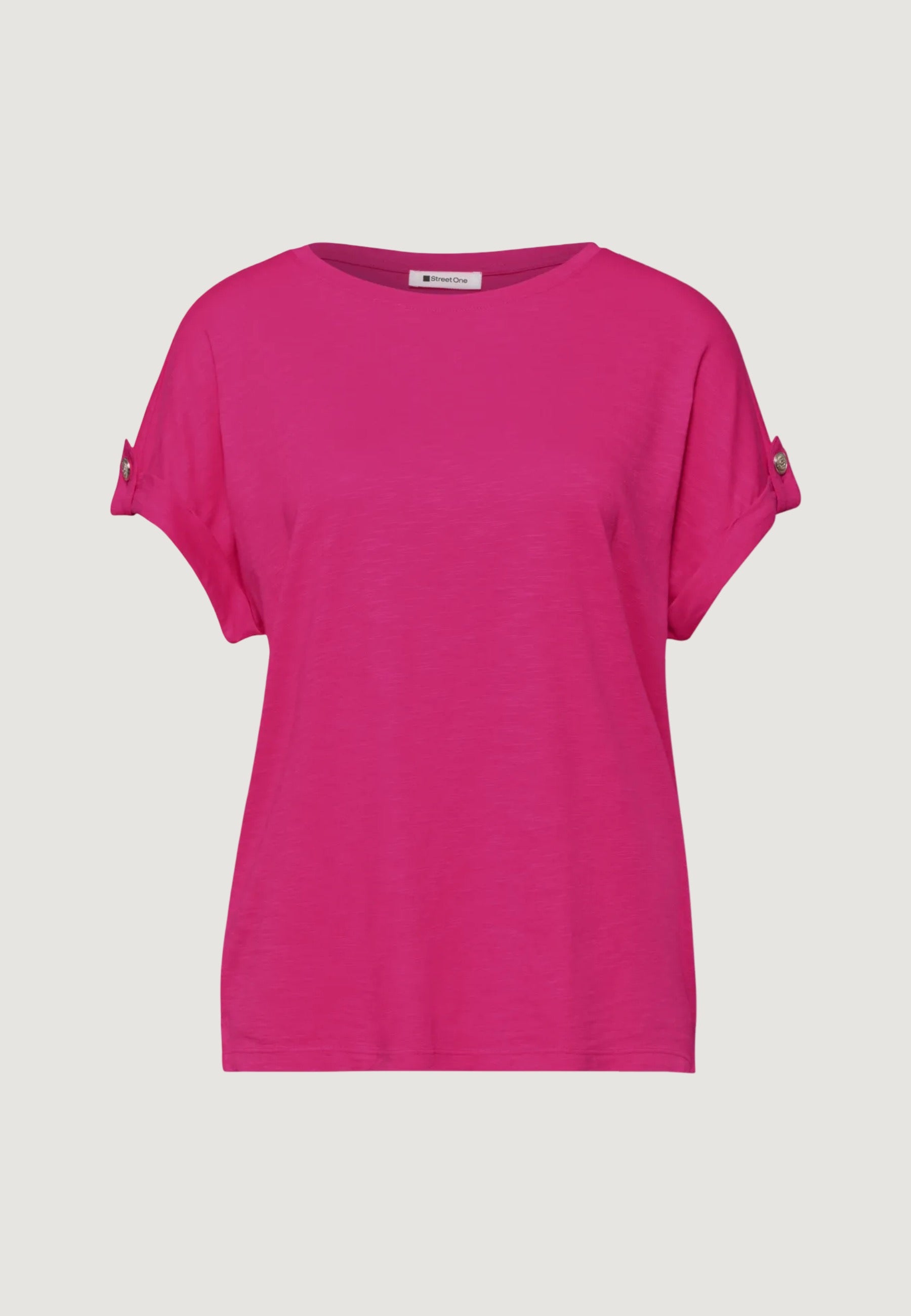 T-shirt Street One LTD QR basic shirt w.deco buttons