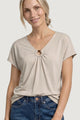 T-shirt Street One silk look shirt w.deco detail