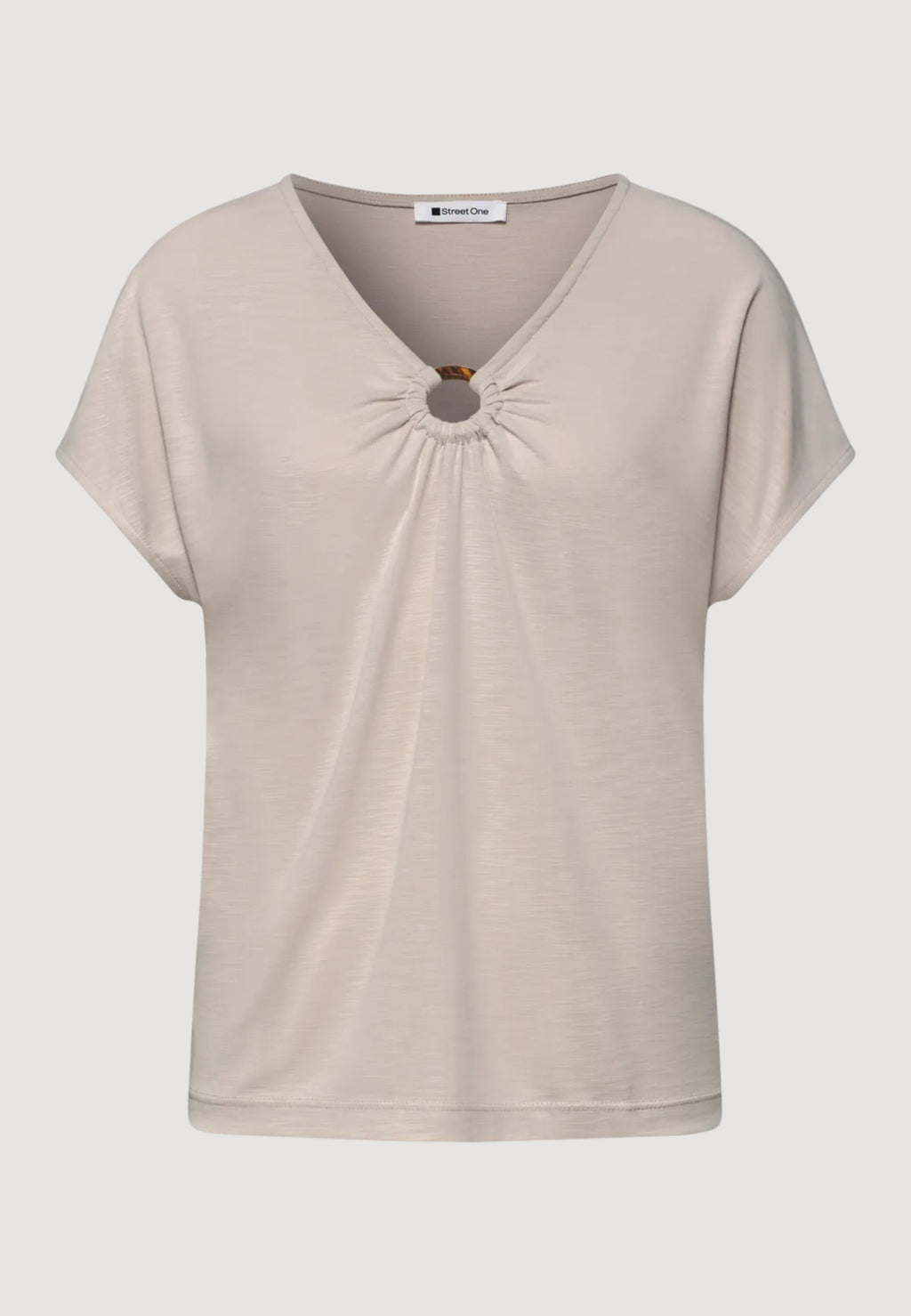 T-shirt Street One silk look shirt w.deco detail