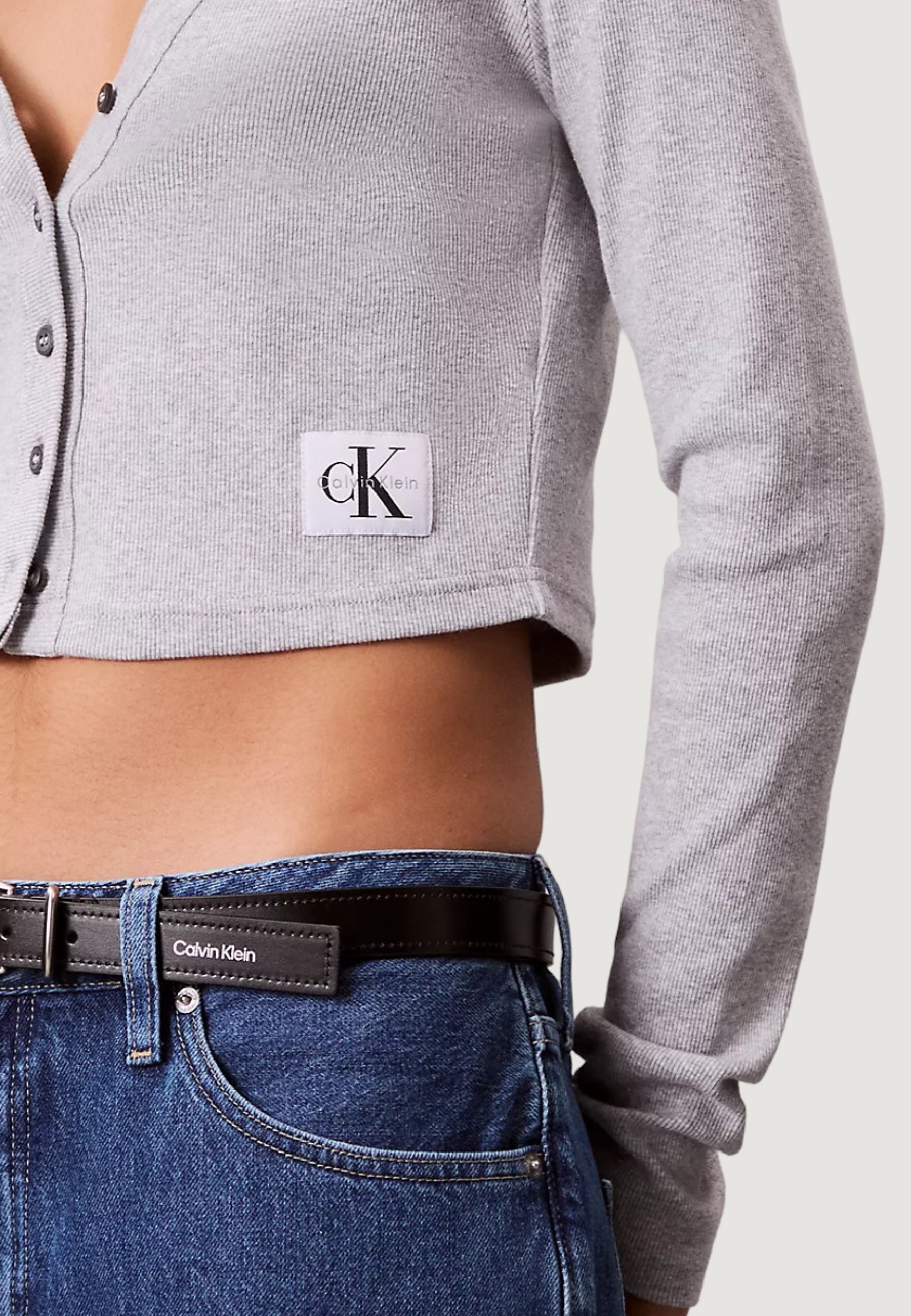 T-shirt Calvin Klein Jeans LS WOVEN LABEL 2X2 C