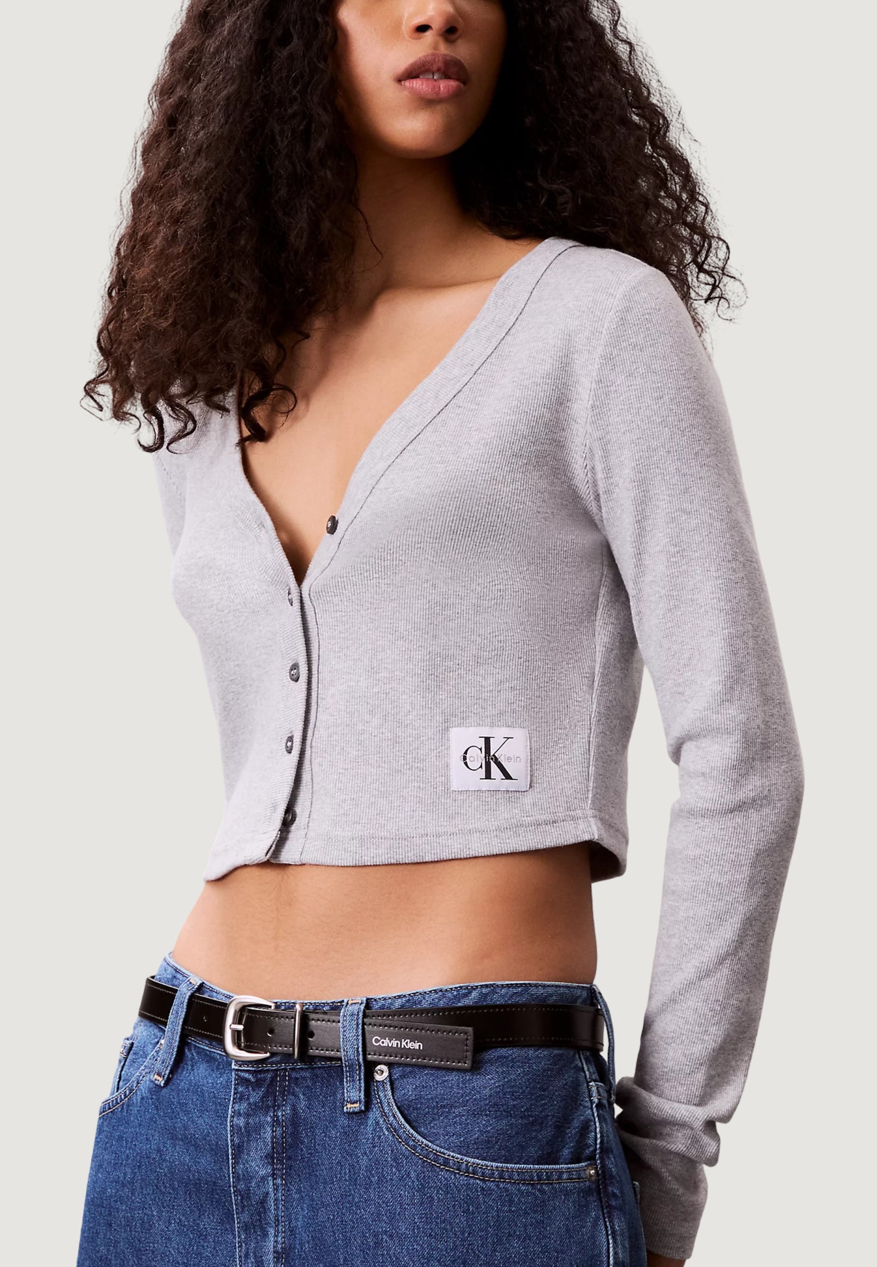 T-shirt Calvin Klein Jeans LS WOVEN LABEL 2X2 C