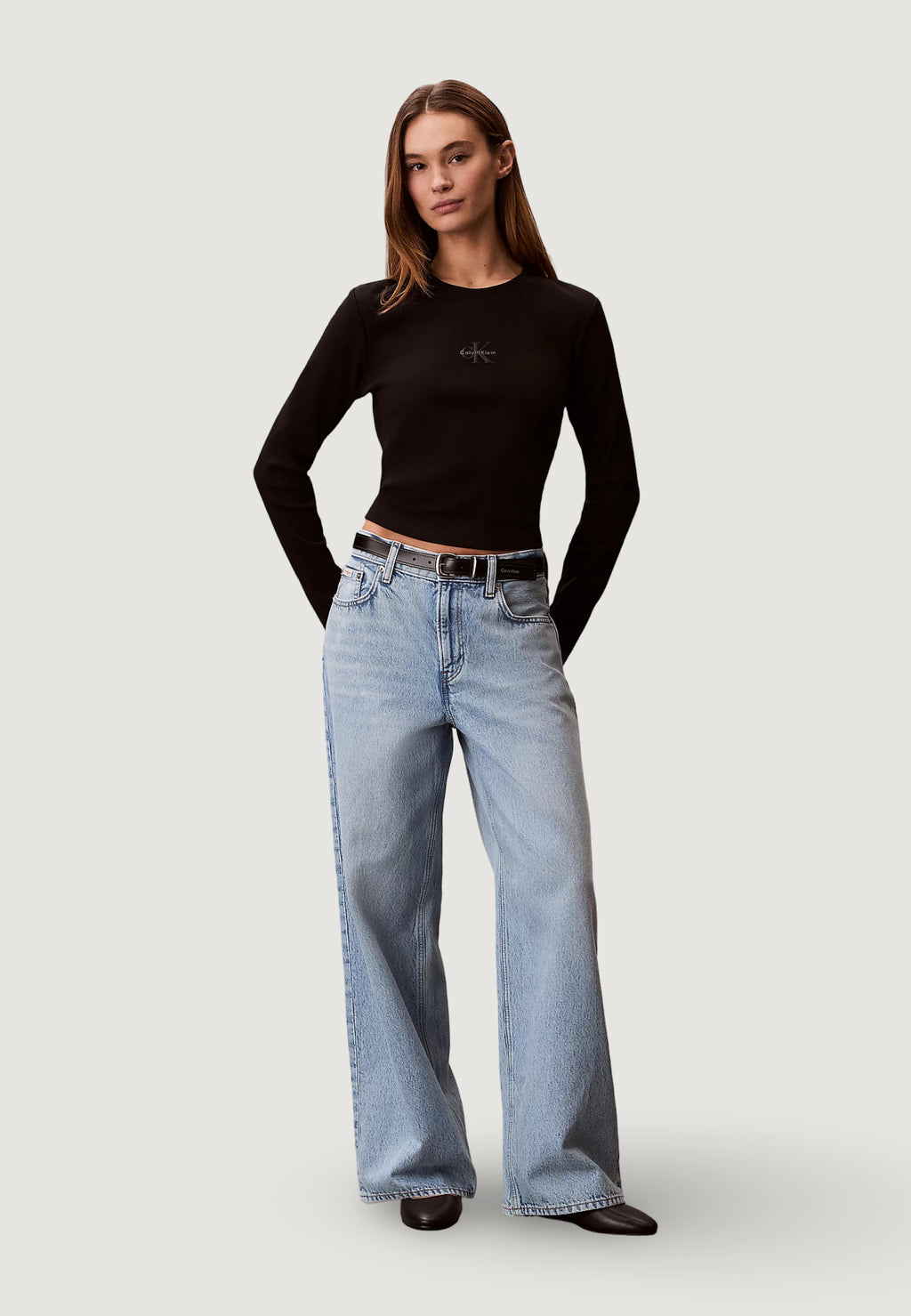 T-shirt Calvin Klein Jeans A- LS MONOGRAM BABY