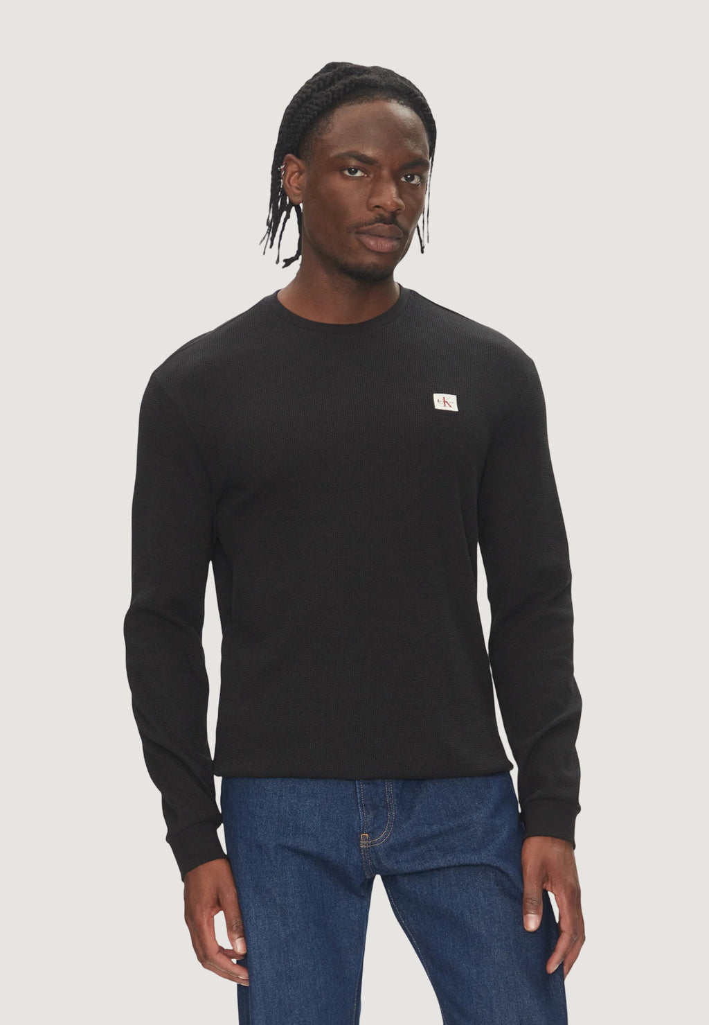 T-shirt manica lunga Calvin Klein Jeans LS WAFFLE BADGE CREW