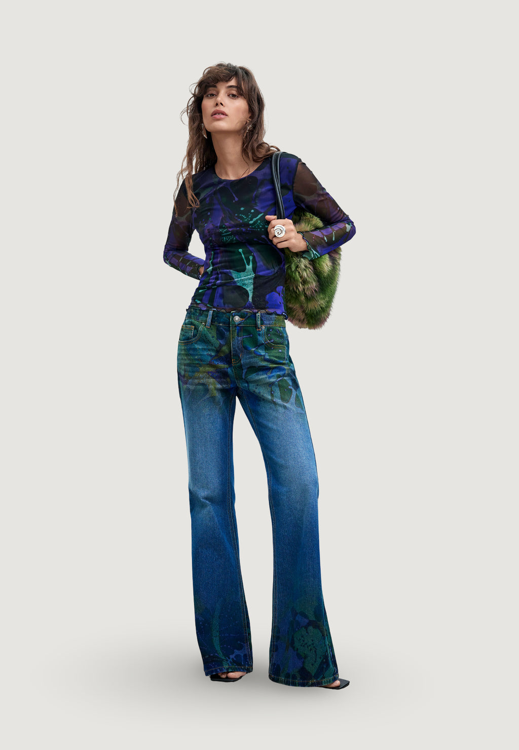 T-shirt manica lunga Desigual TS_DOTS LEAF_LACROIX