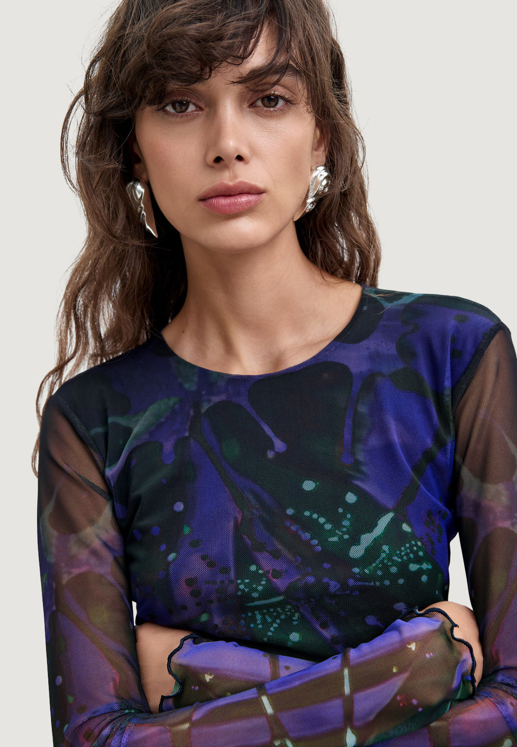 T-shirt manica lunga Desigual TS_DOTS LEAF_LACROIX