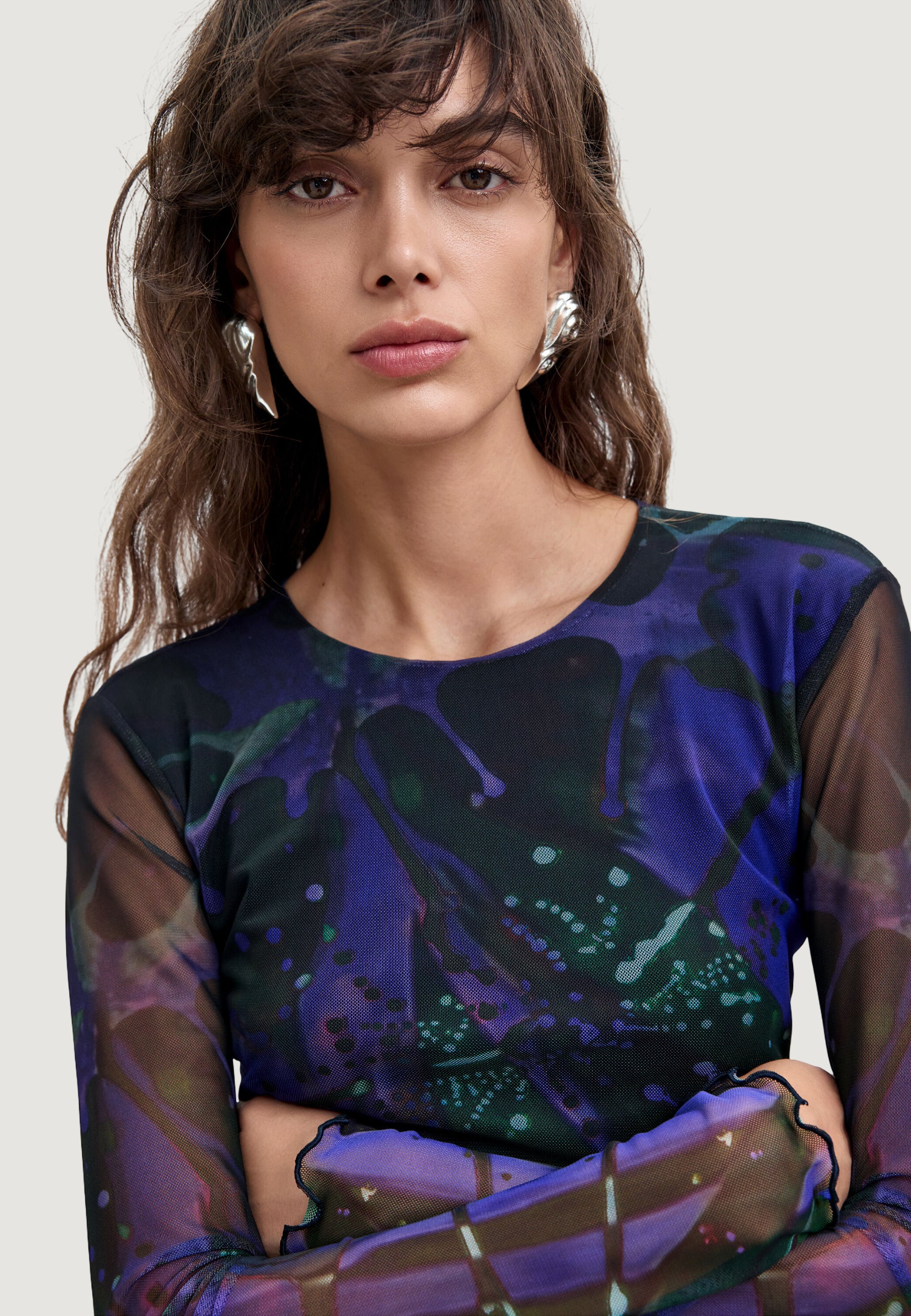 T-shirt manica lunga Desigual TS_DOTS LEAF_LACROIX