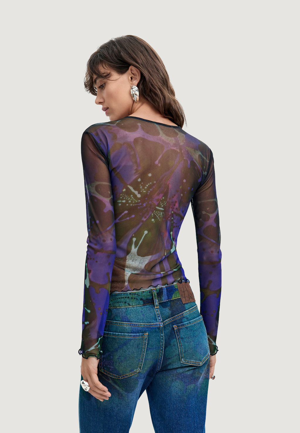 T-shirt manica lunga Desigual TS_DOTS LEAF_LACROIX