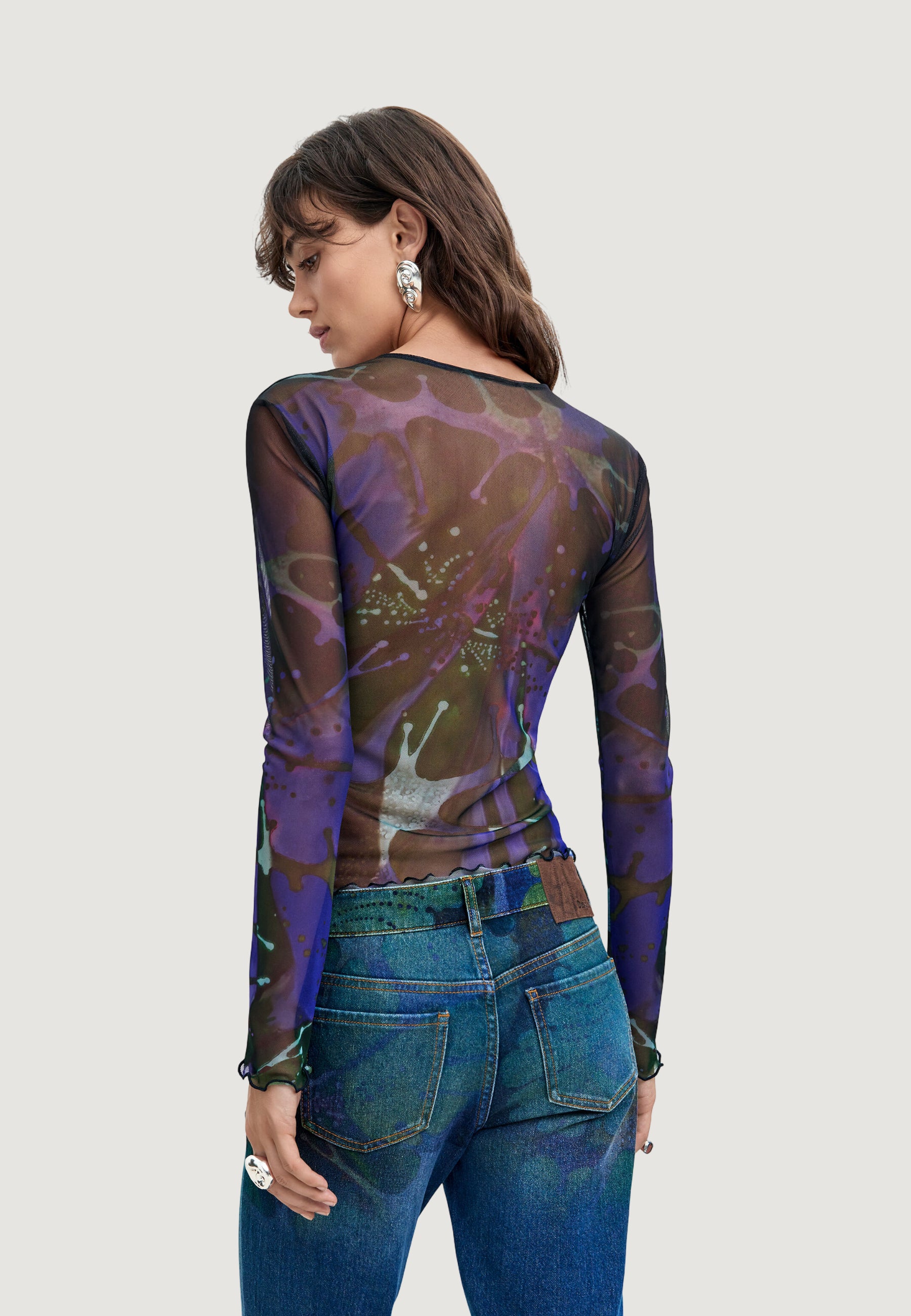 T-shirt manica lunga Desigual TS_DOTS LEAF_LACROIX