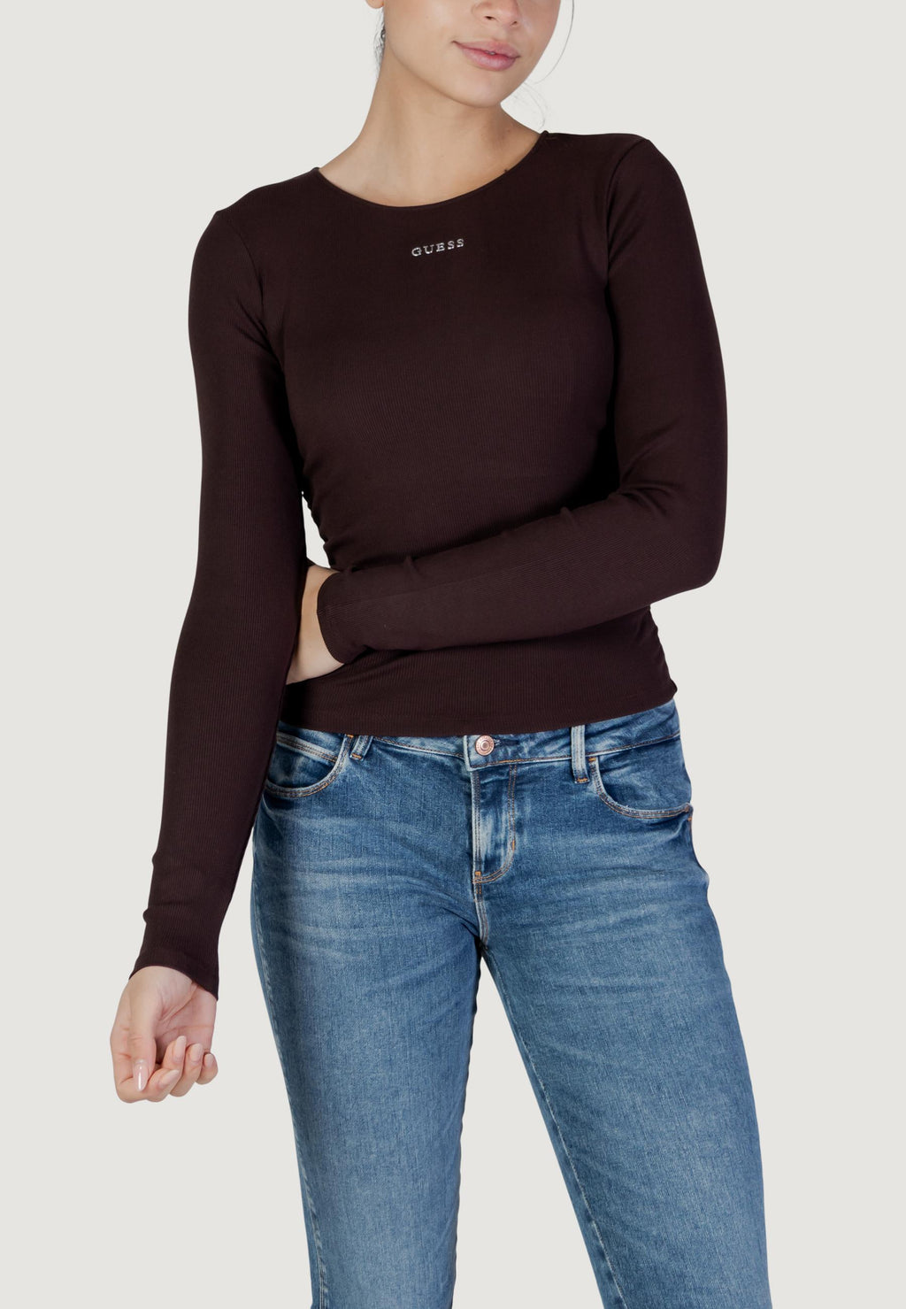 T-shirt manica lunga Guess Active NAT RIB LS TOP