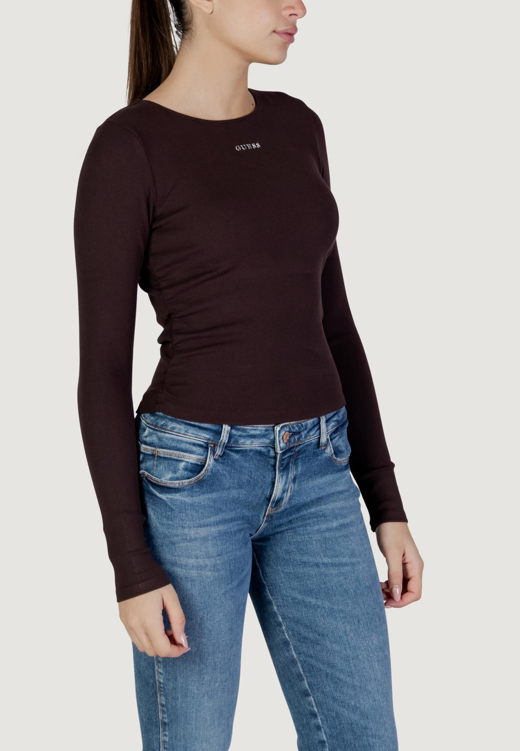 T-shirt manica lunga Guess Active NAT RIB LS TOP