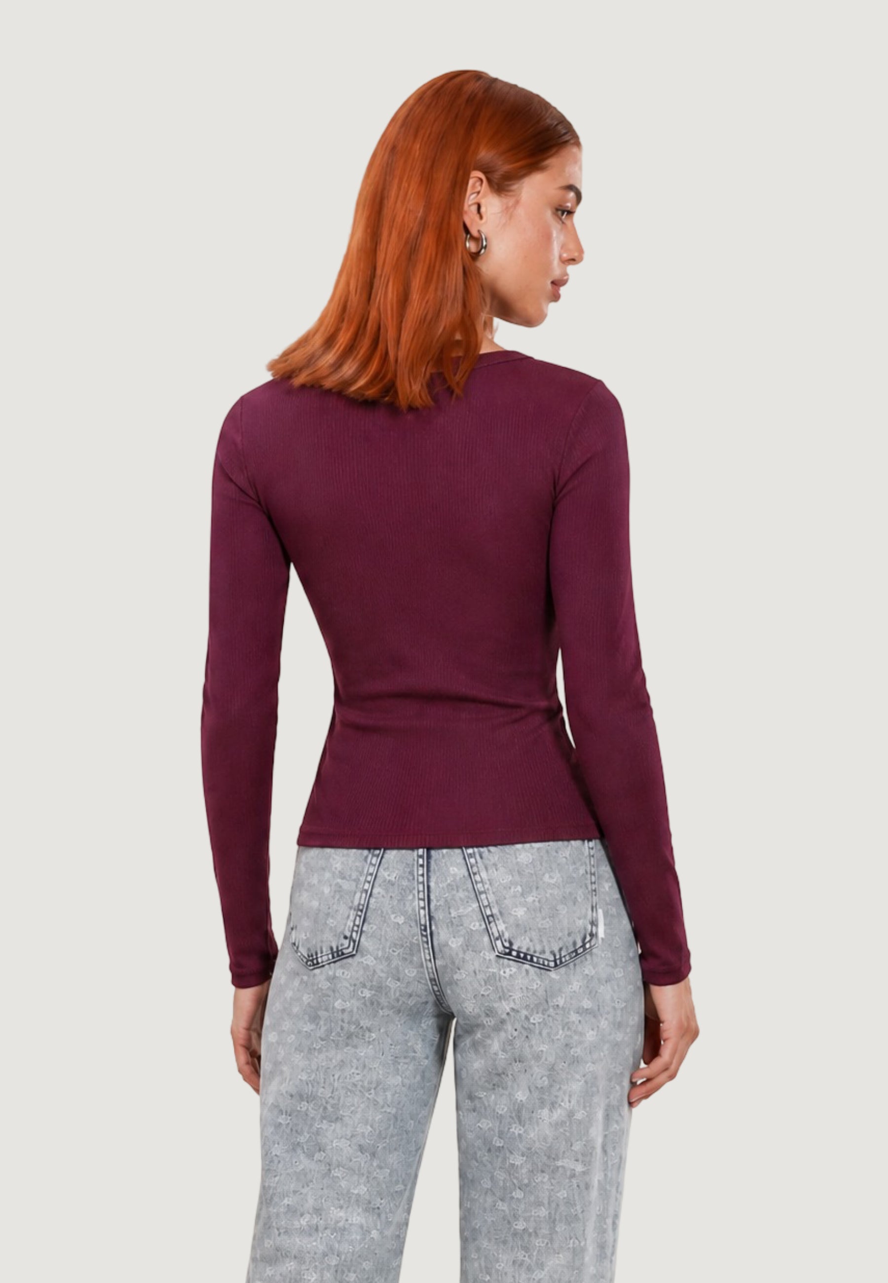 T-shirt manica lunga Guess COLETTE LS RIB TOP