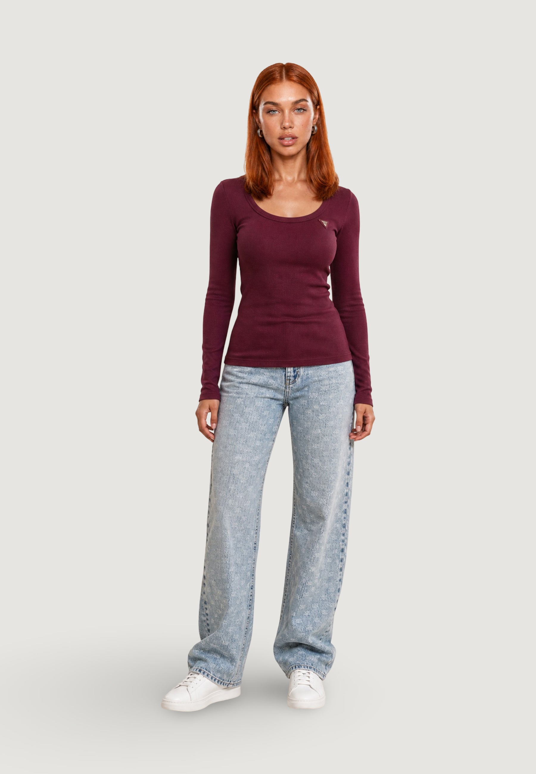 T-shirt manica lunga Guess COLETTE LS RIB TOP
