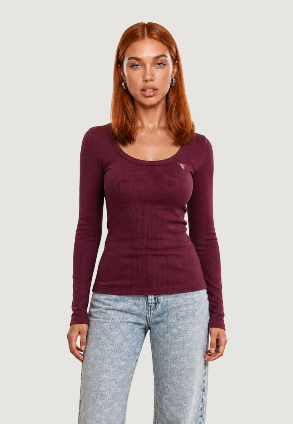T-shirt manica lunga Guess COLETTE LS RIB TOP
