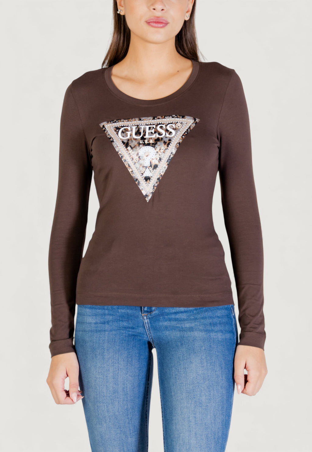 T-shirt Guess LS CN LEO TRIANGLE TEE