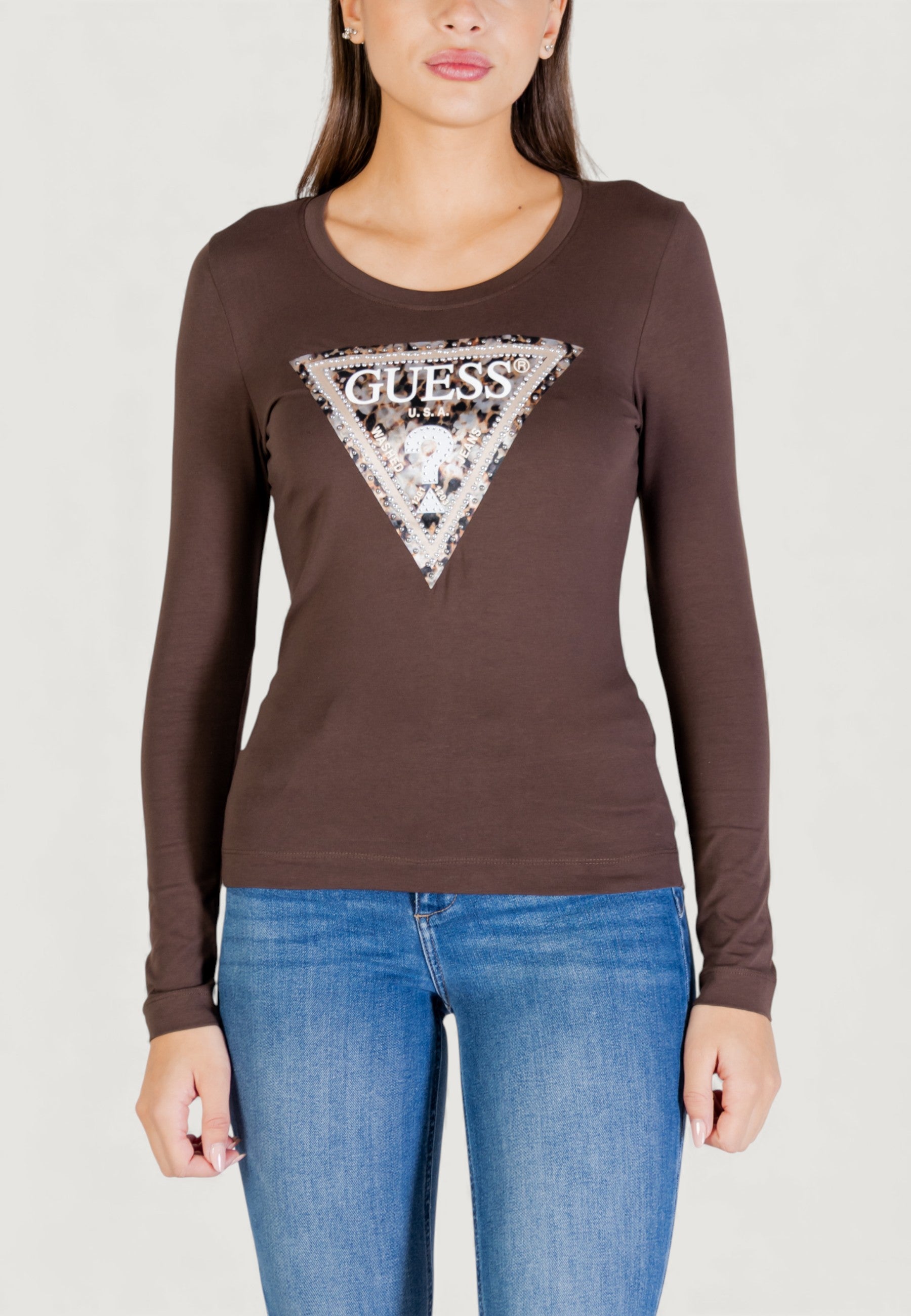 T-shirt Guess LS CN LEO TRIANGLE TEE