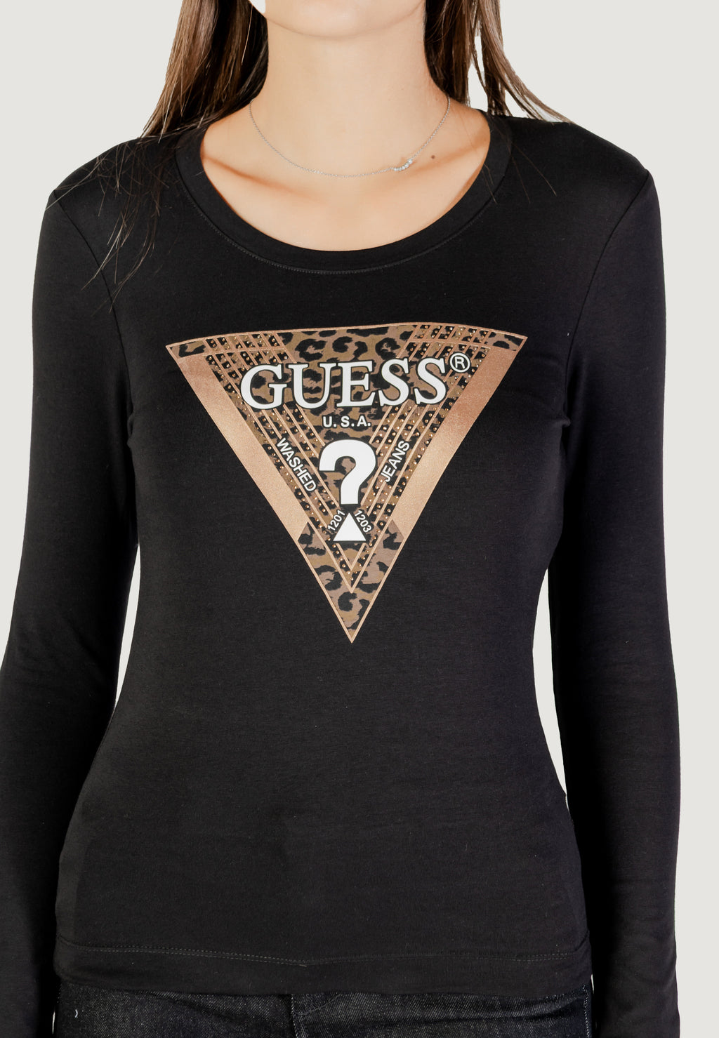 T-shirt Guess LS CN LEO TRIANGLE TEE