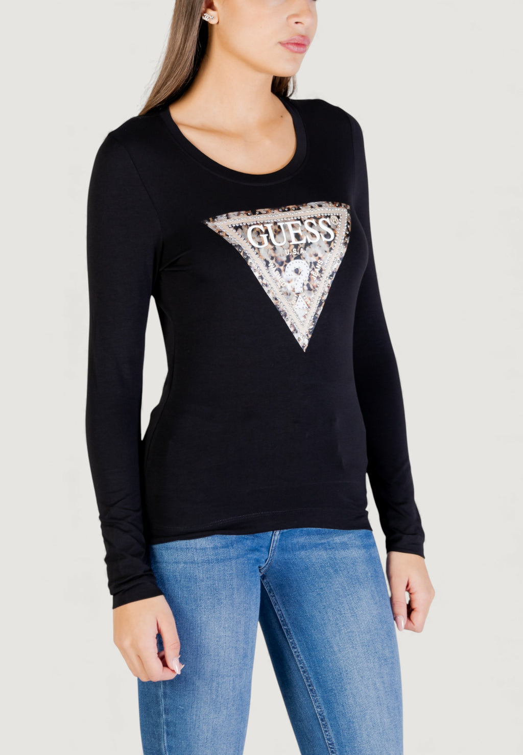 T-shirt Guess LS CN LEO TRIANGLE TEE