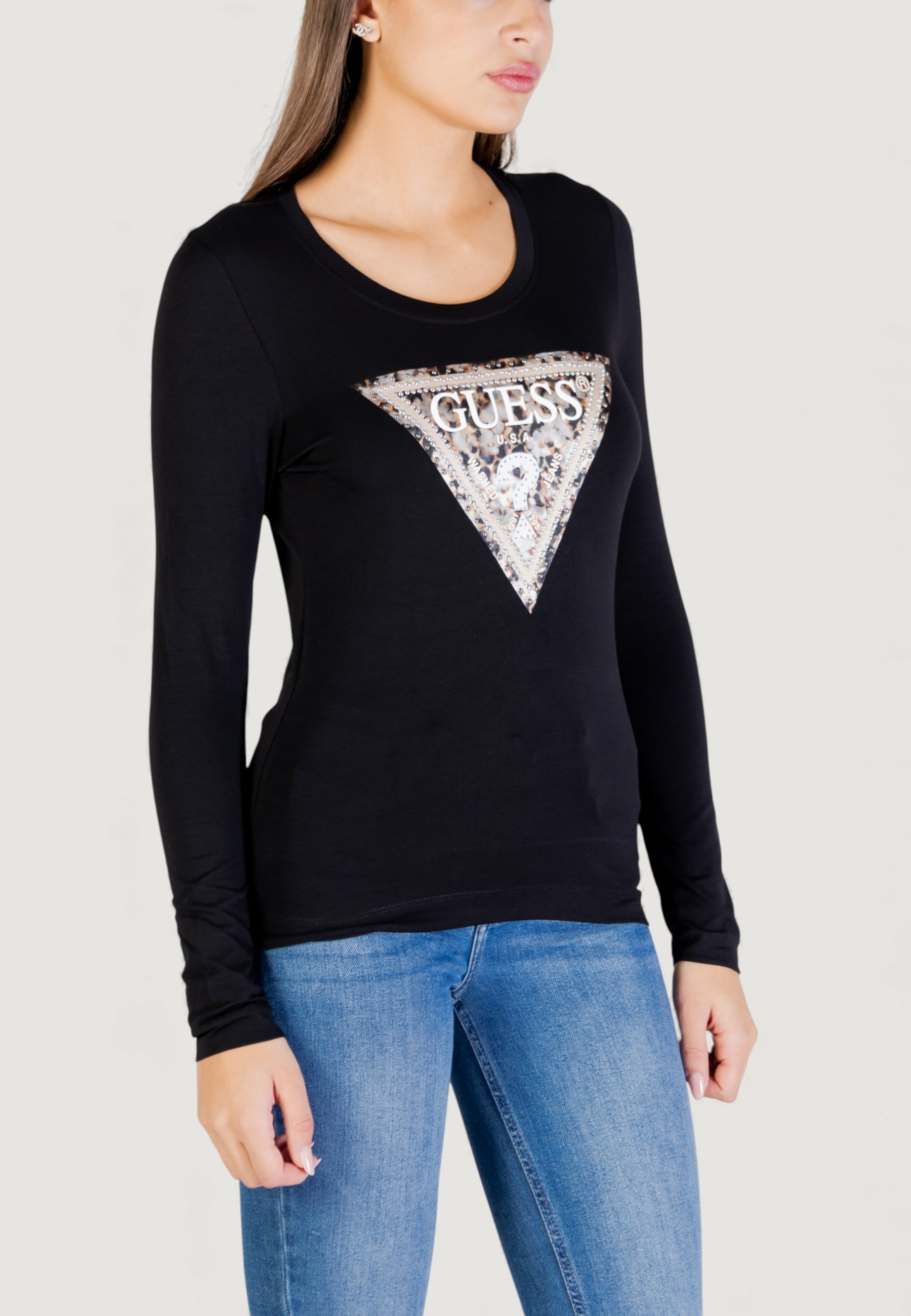 T-shirt Guess LS CN LEO TRIANGLE TEE