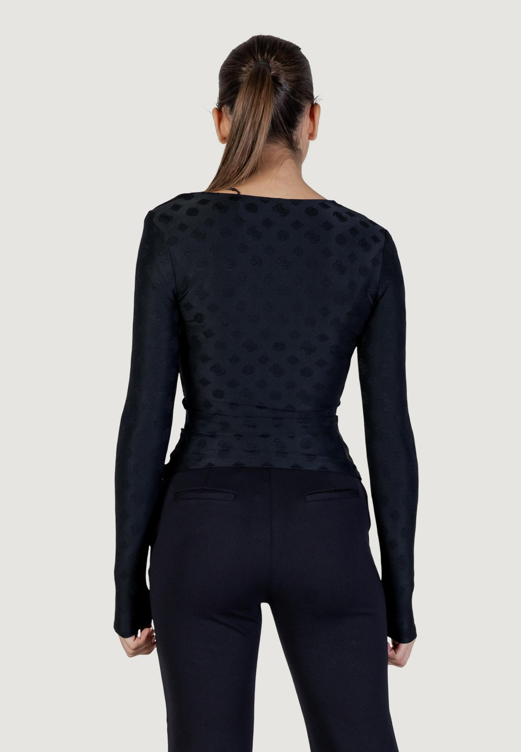 T-shirt manica lunga Guess LS JACQUARD ELLEONA TOP