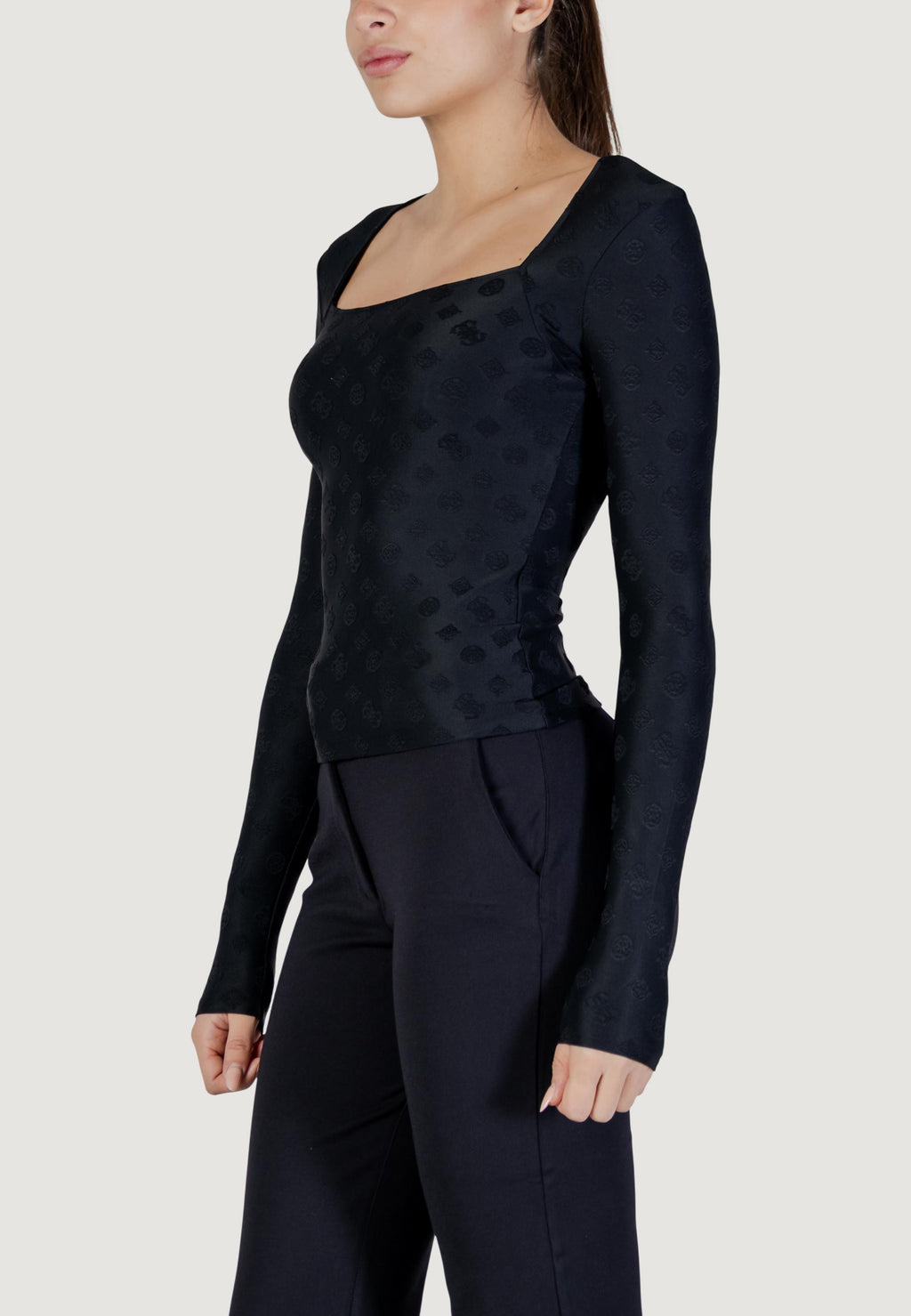 T-shirt manica lunga Guess LS JACQUARD ELLEONA TOP