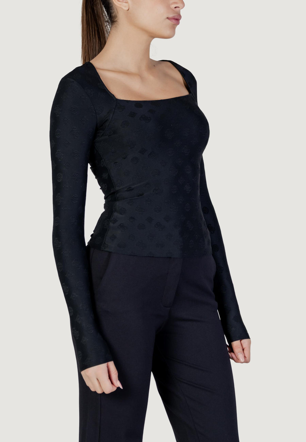 T-shirt manica lunga Guess LS JACQUARD ELLEONA TOP