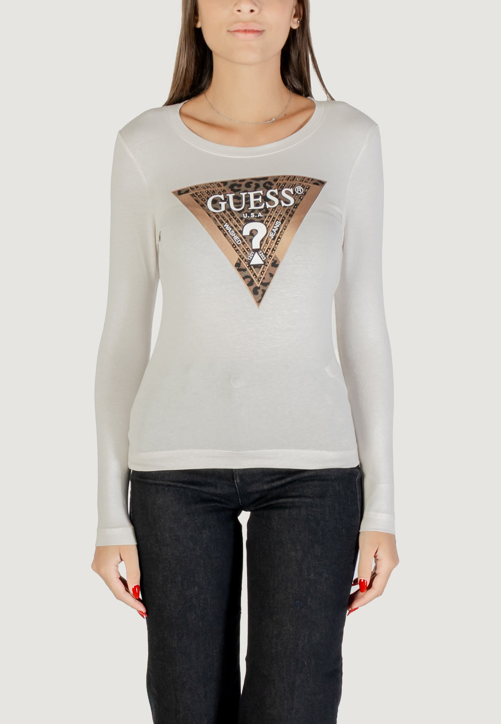 T-shirt Guess LS CN LEO TRIANGLE TEE