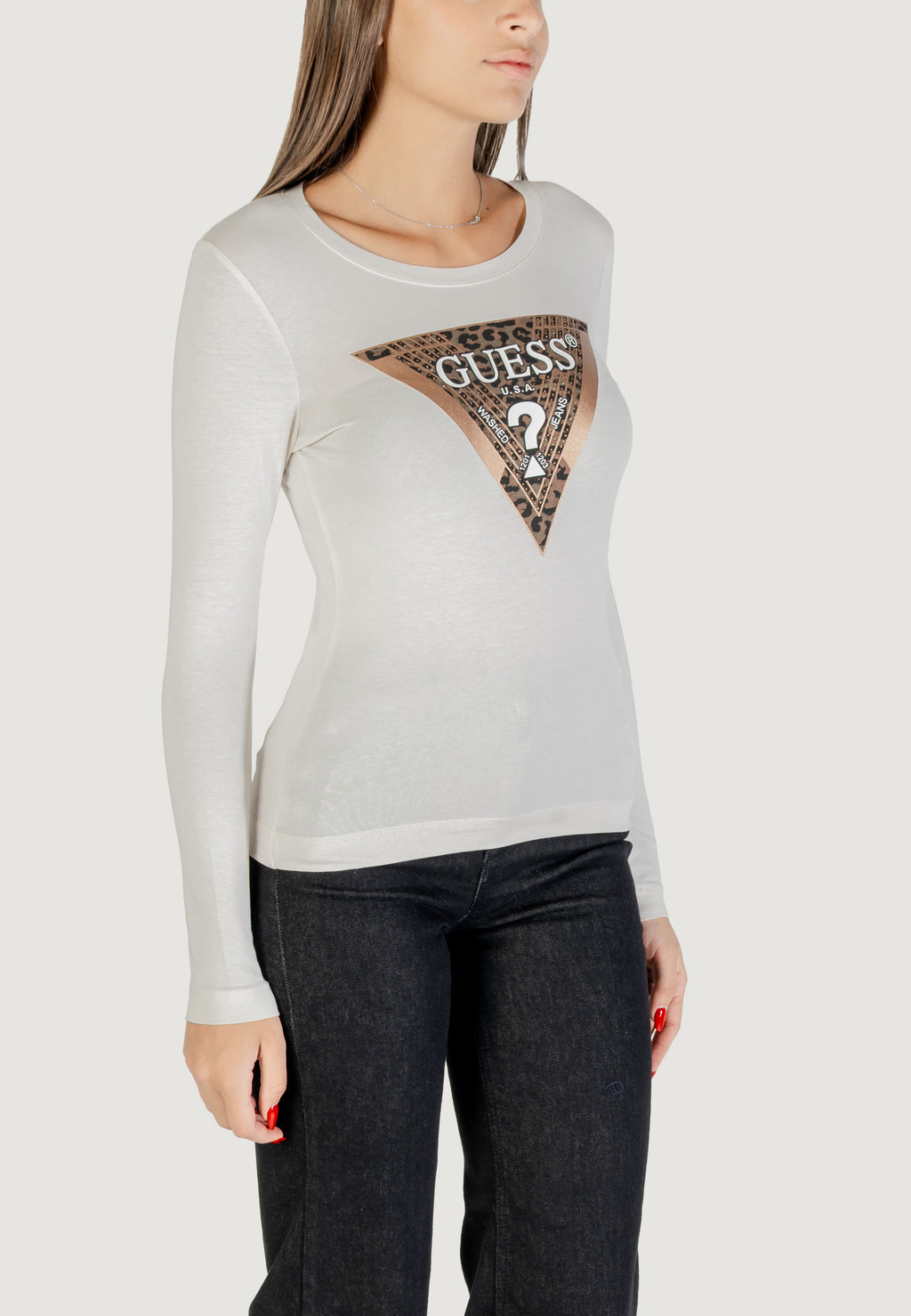 T-shirt Guess LS CN LEO TRIANGLE TEE