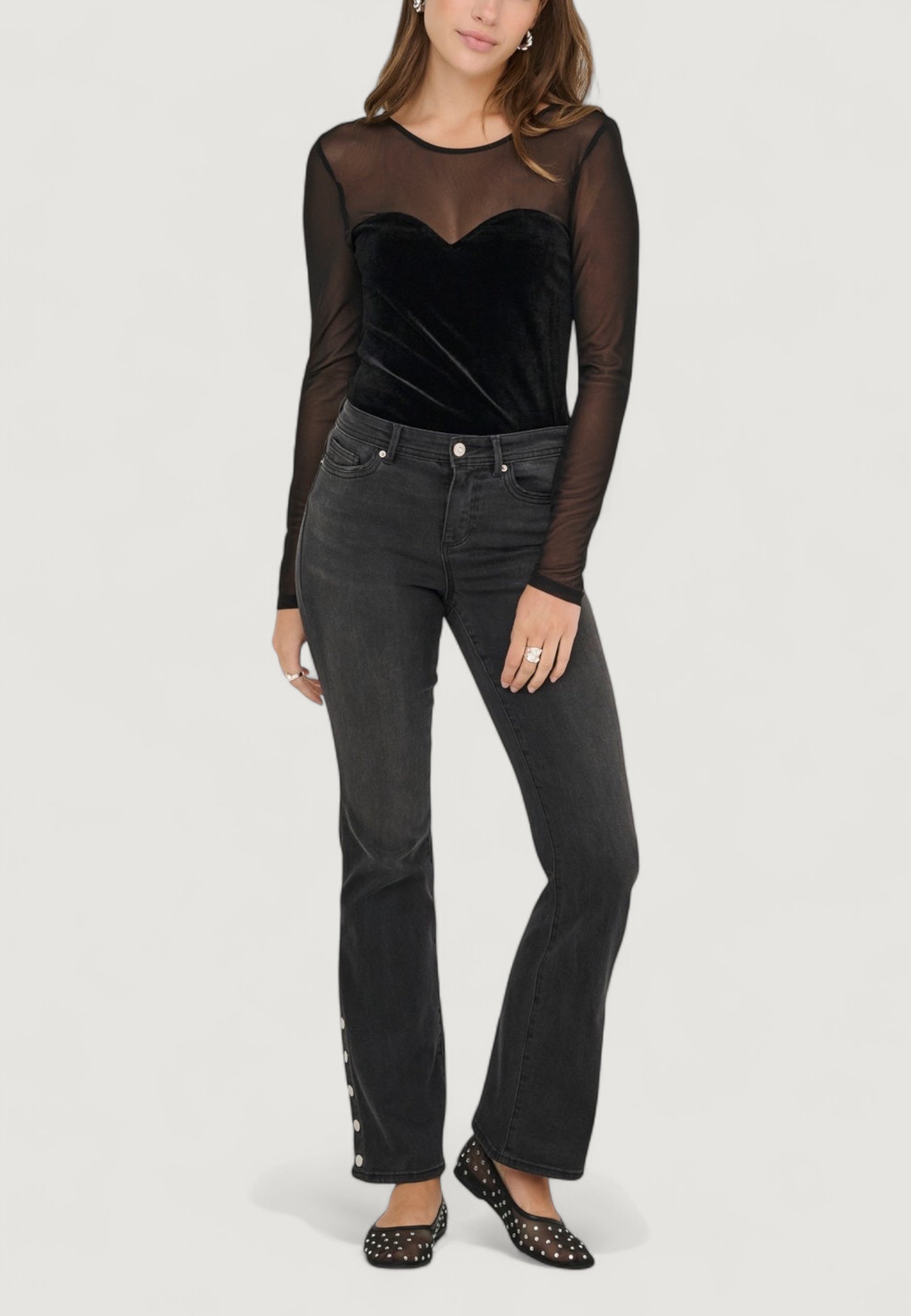 T-shirt Only Onlsmooth L/S Mesh Mix Top Box Jrs