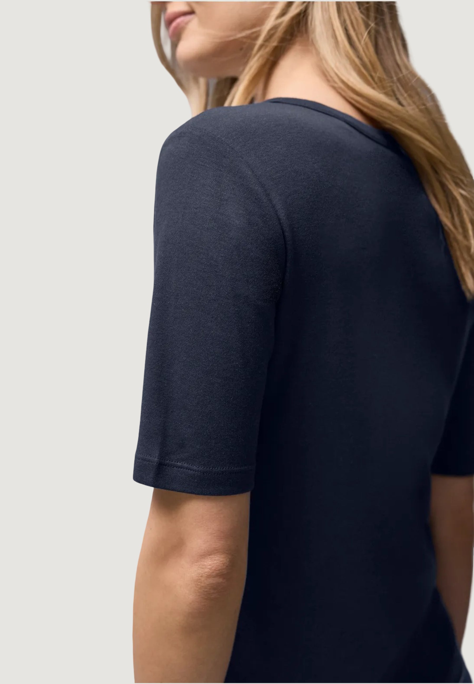 T-shirt Street One basic split neck shirt