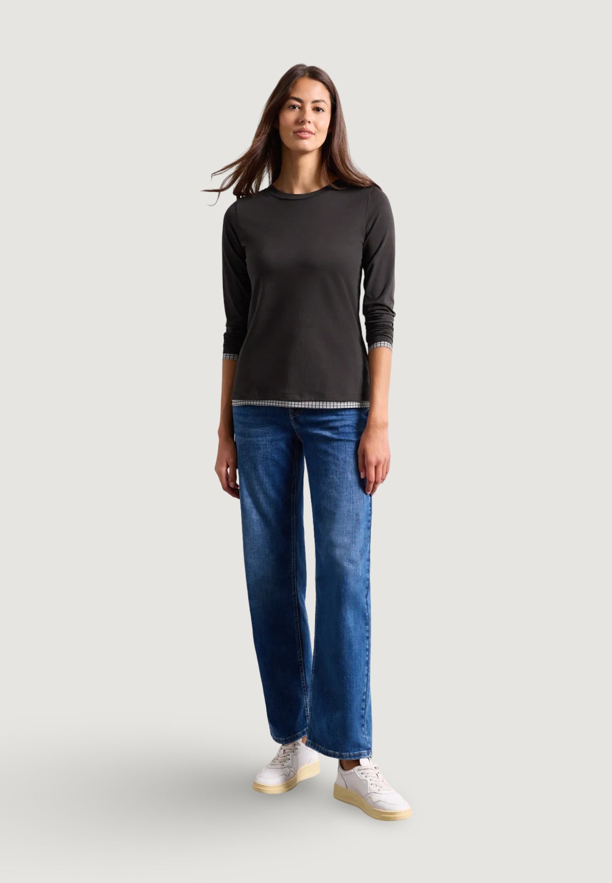 T-shirt manica lunga Street One shirt w.printed mesh cuffs