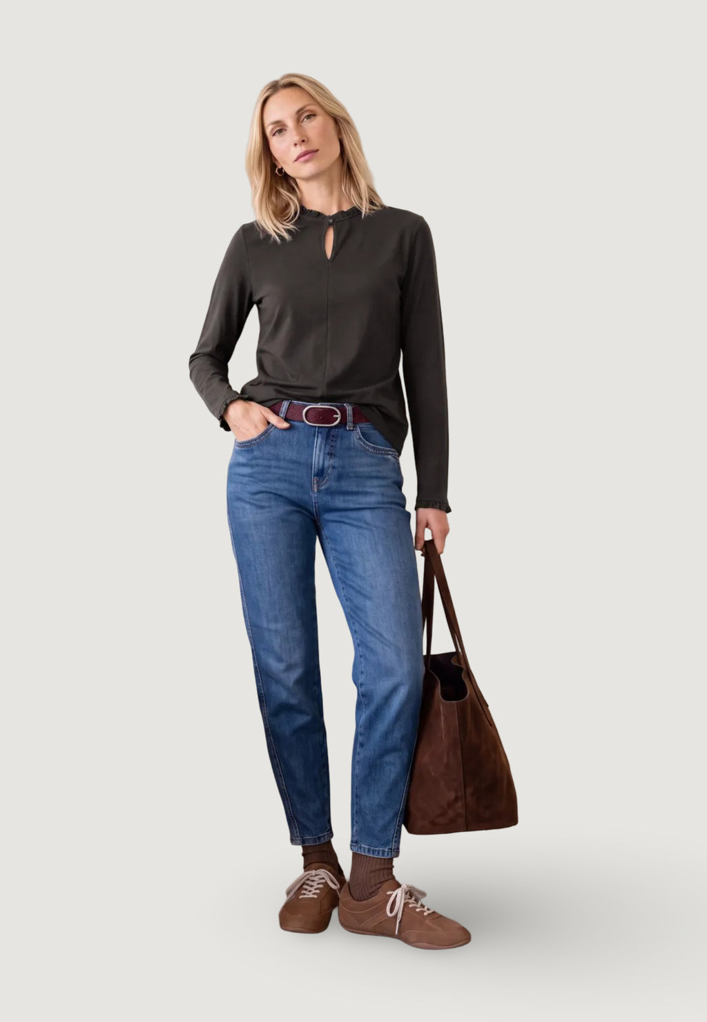T-shirt Street One LTD QR frill neck basic shirt
