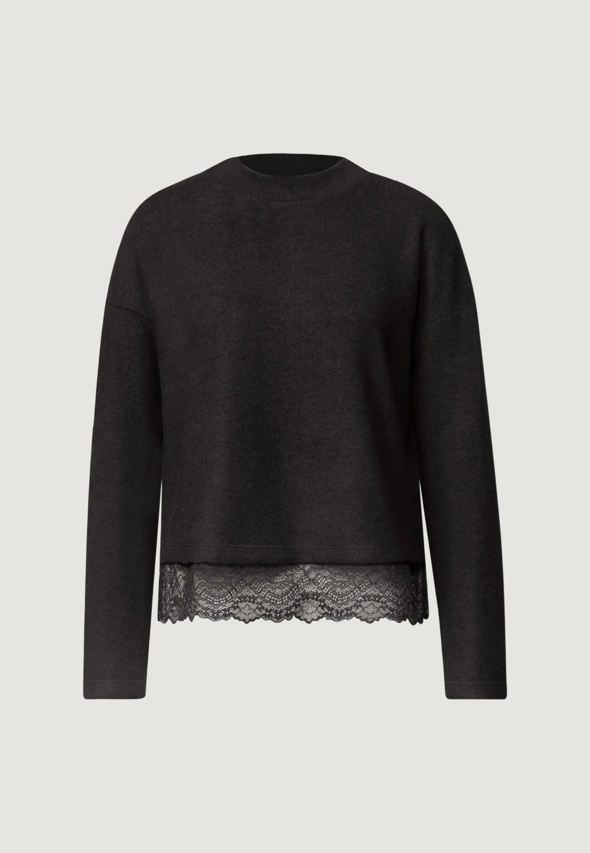 T-shirt Street One LTD QR soft melange look shirtw.lace
