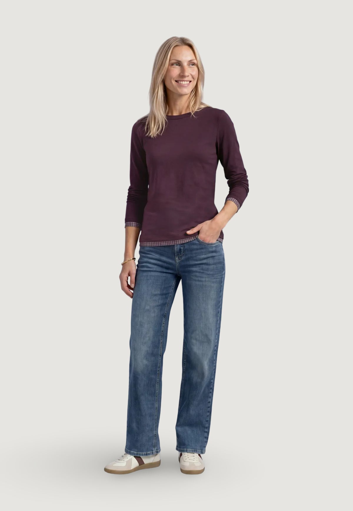 T-shirt manica lunga Street One shirt w.printed mesh cuffs