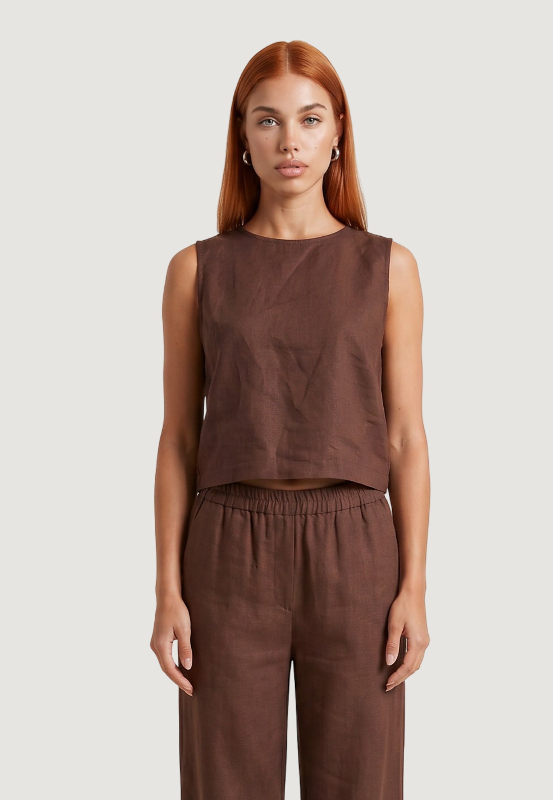 Top I am Top Lino Minimalista