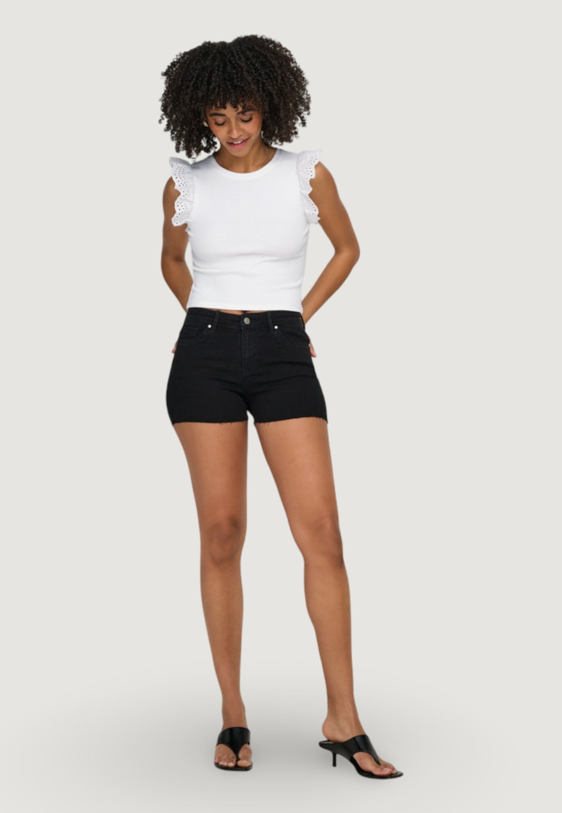 Top Only Onlmathilda S/L Lace Detail Jrs Noos