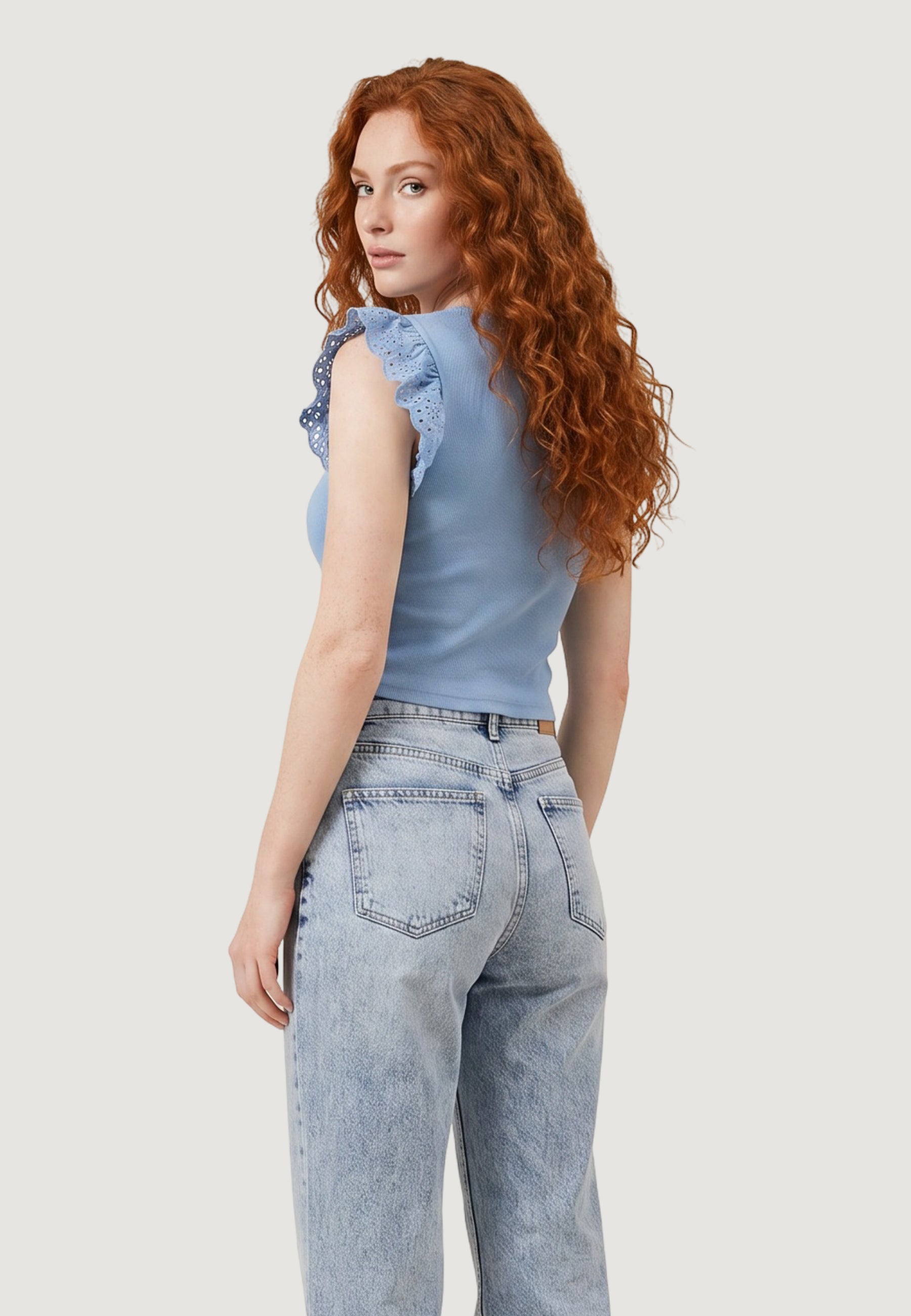 Top Only Onlmathilda S/L Lace Detail Jrs Noos